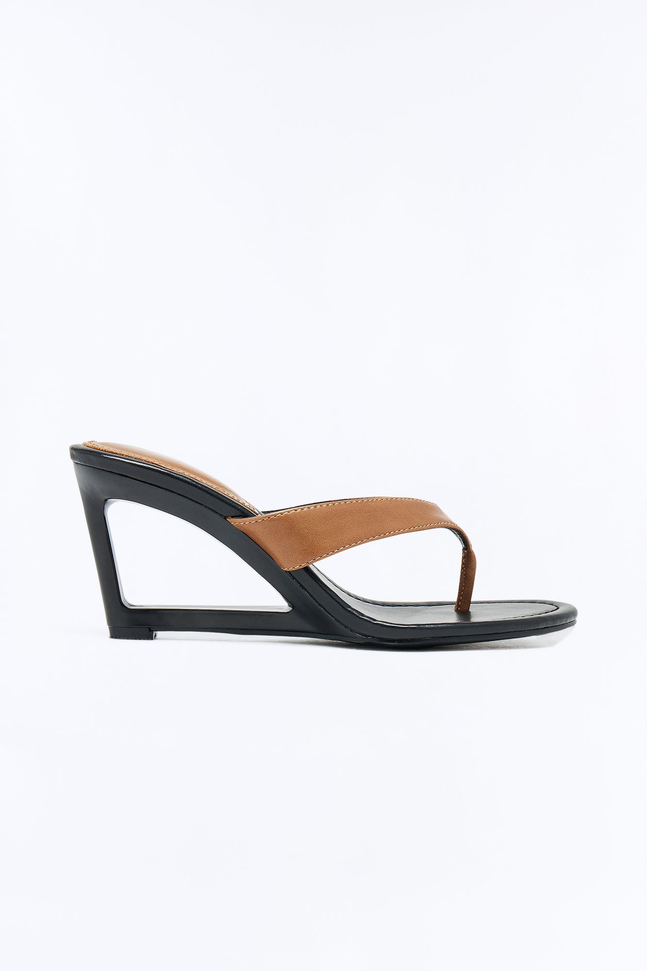 Breezy Thong Wedge Mules - Mocha
