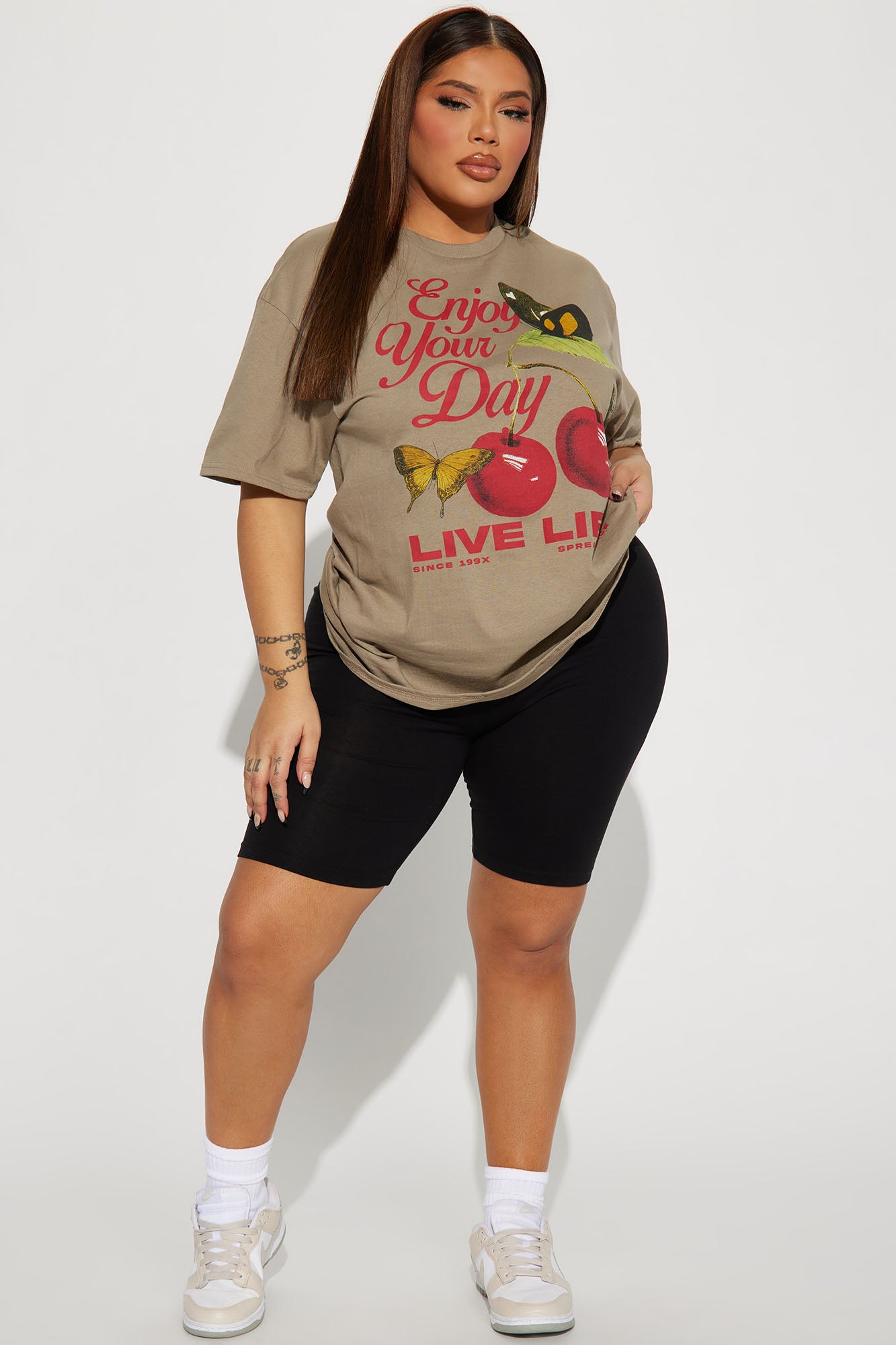 Enjoy Your Day Graphic Tee - Taupe