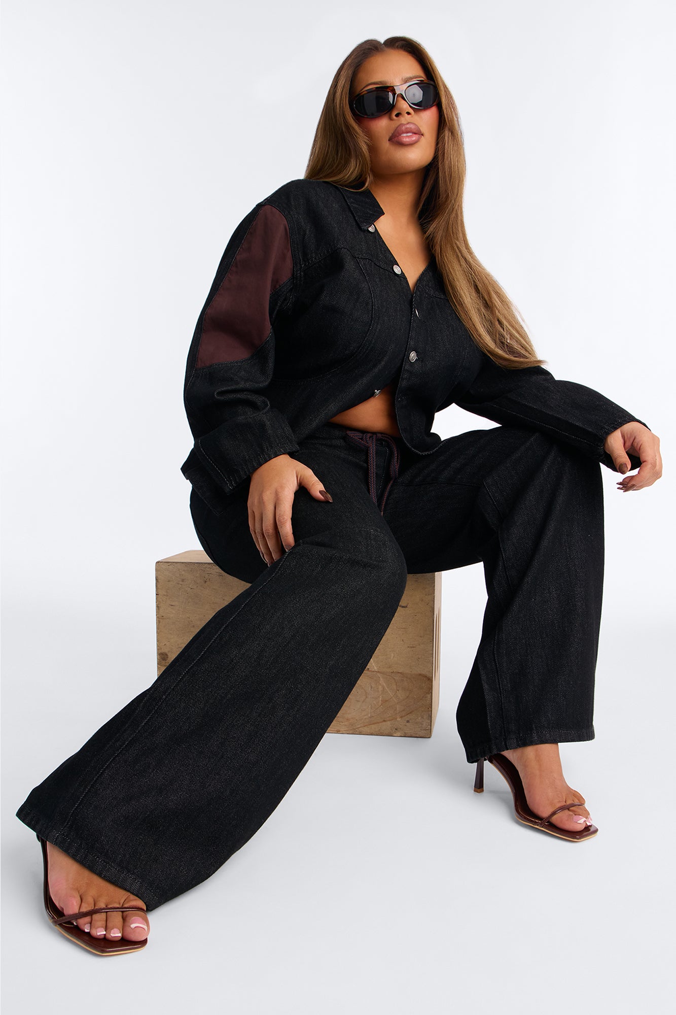 Marissa Denim Jacket Pant Set - Dark Denim