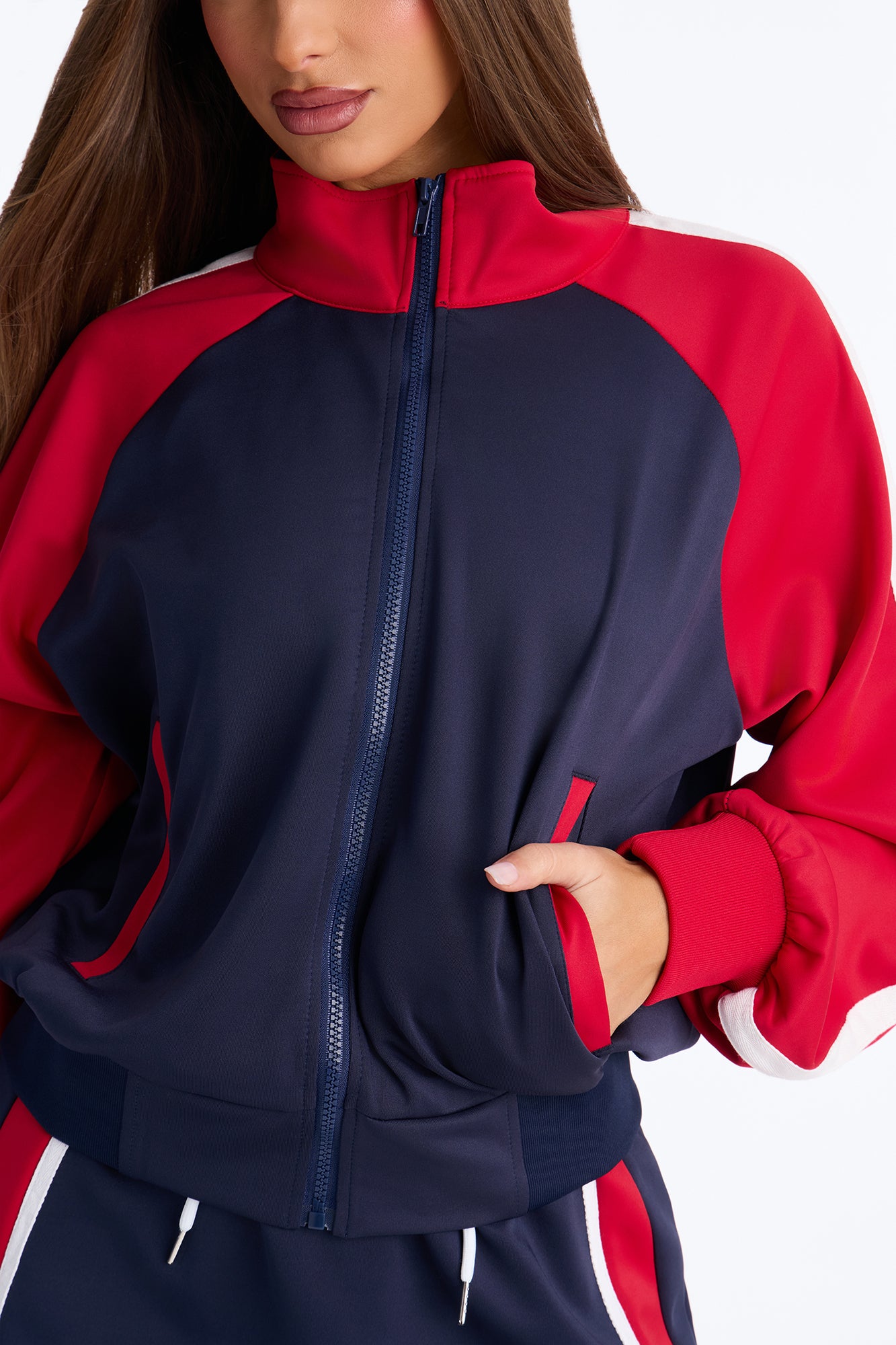 Cool And Sporty Track Jacket - Red/combo