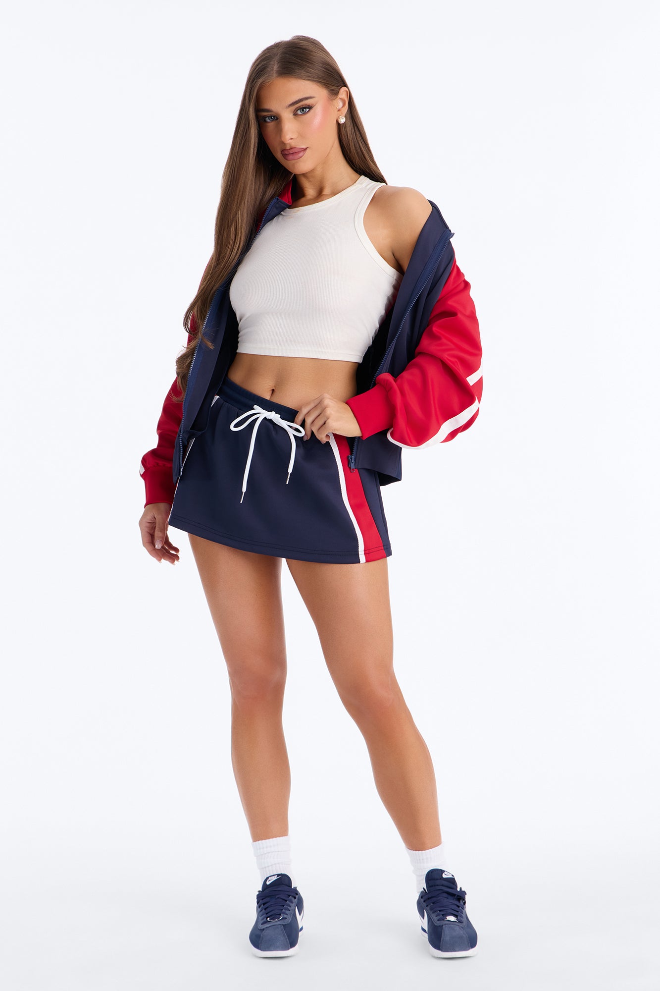 Cool And Sporty Track Jacket - Red/combo