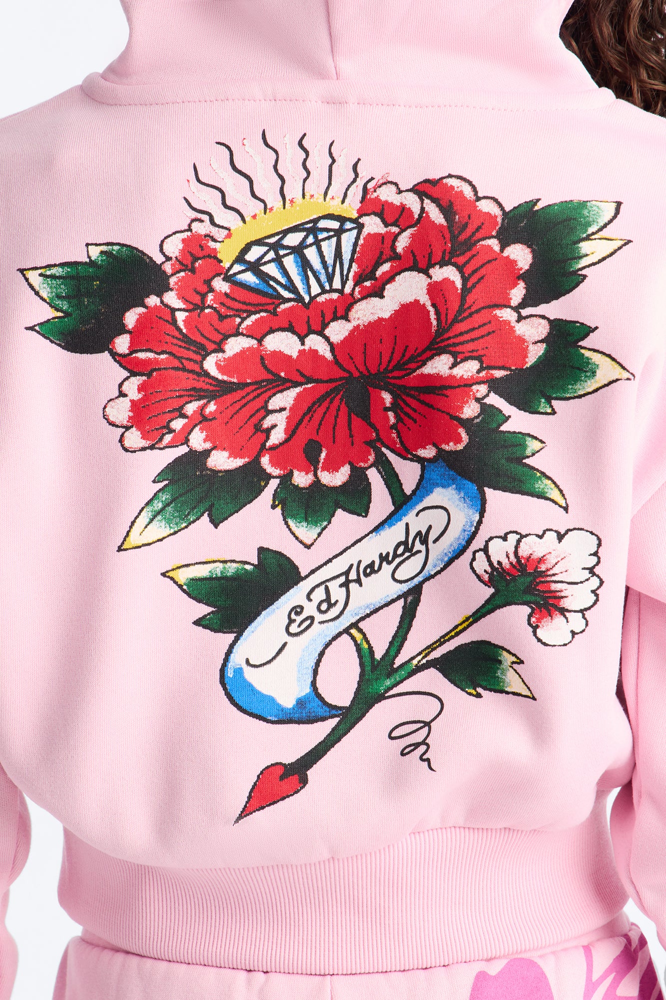 Mini Ed Hardy Butterfly Fleece Zip Hoodie - Pink