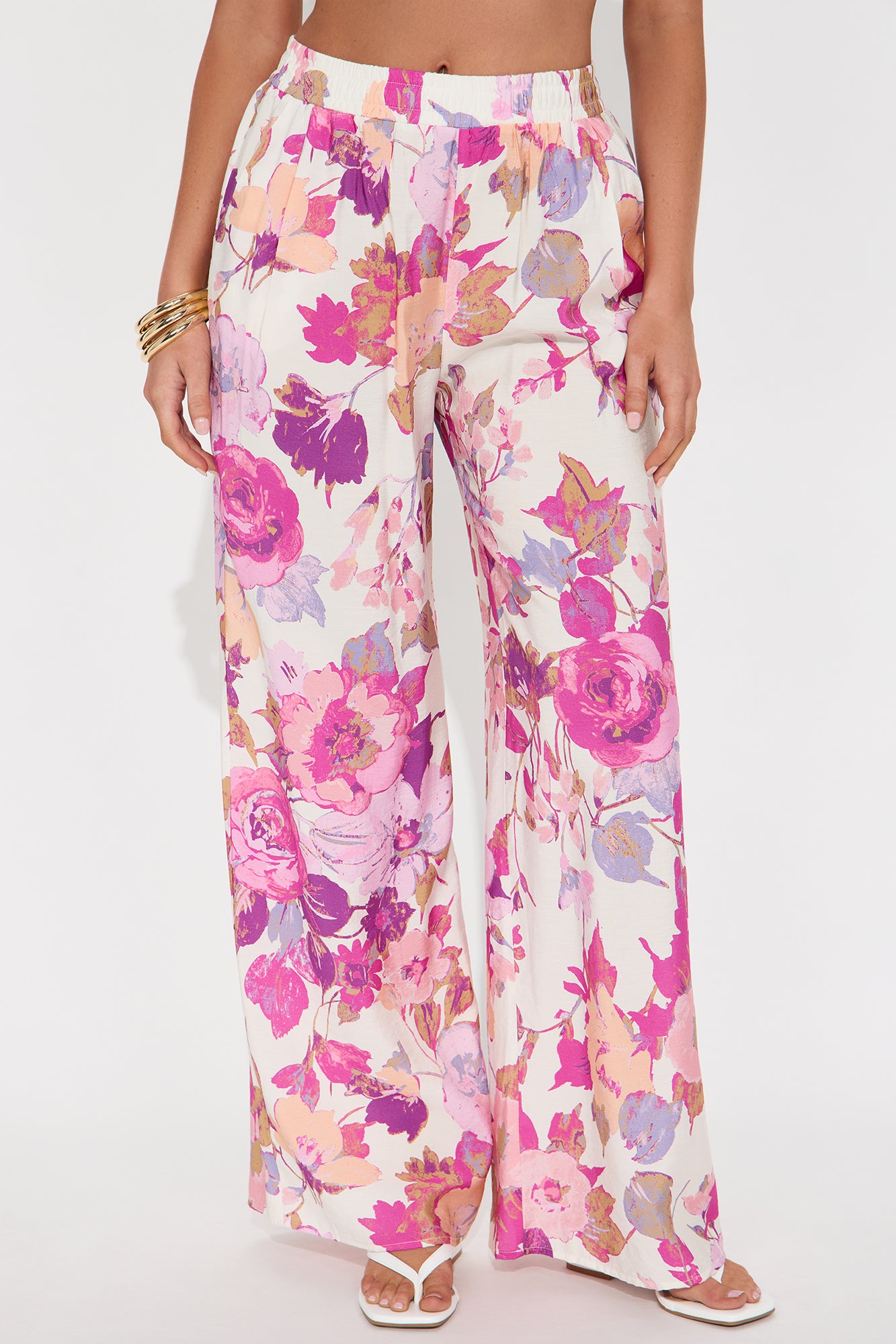 Sweet Bloom Wide Leg Pant - White/combo