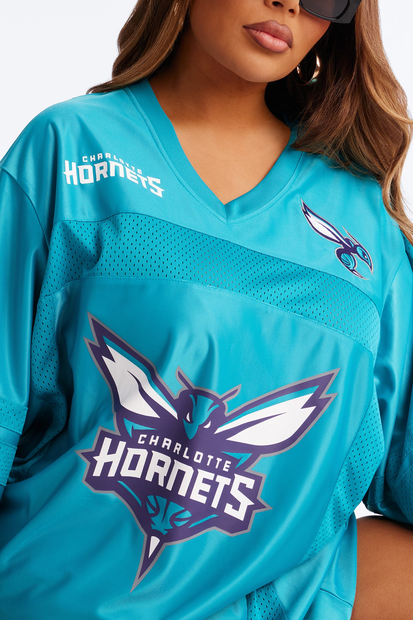 NBA Hornets Oversized Mesh Tee - Teal