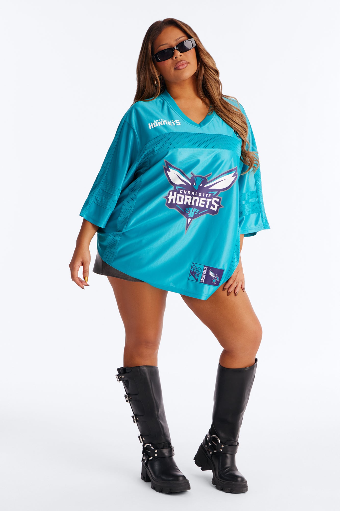 NBA Hornets Oversized Mesh Tee - Teal