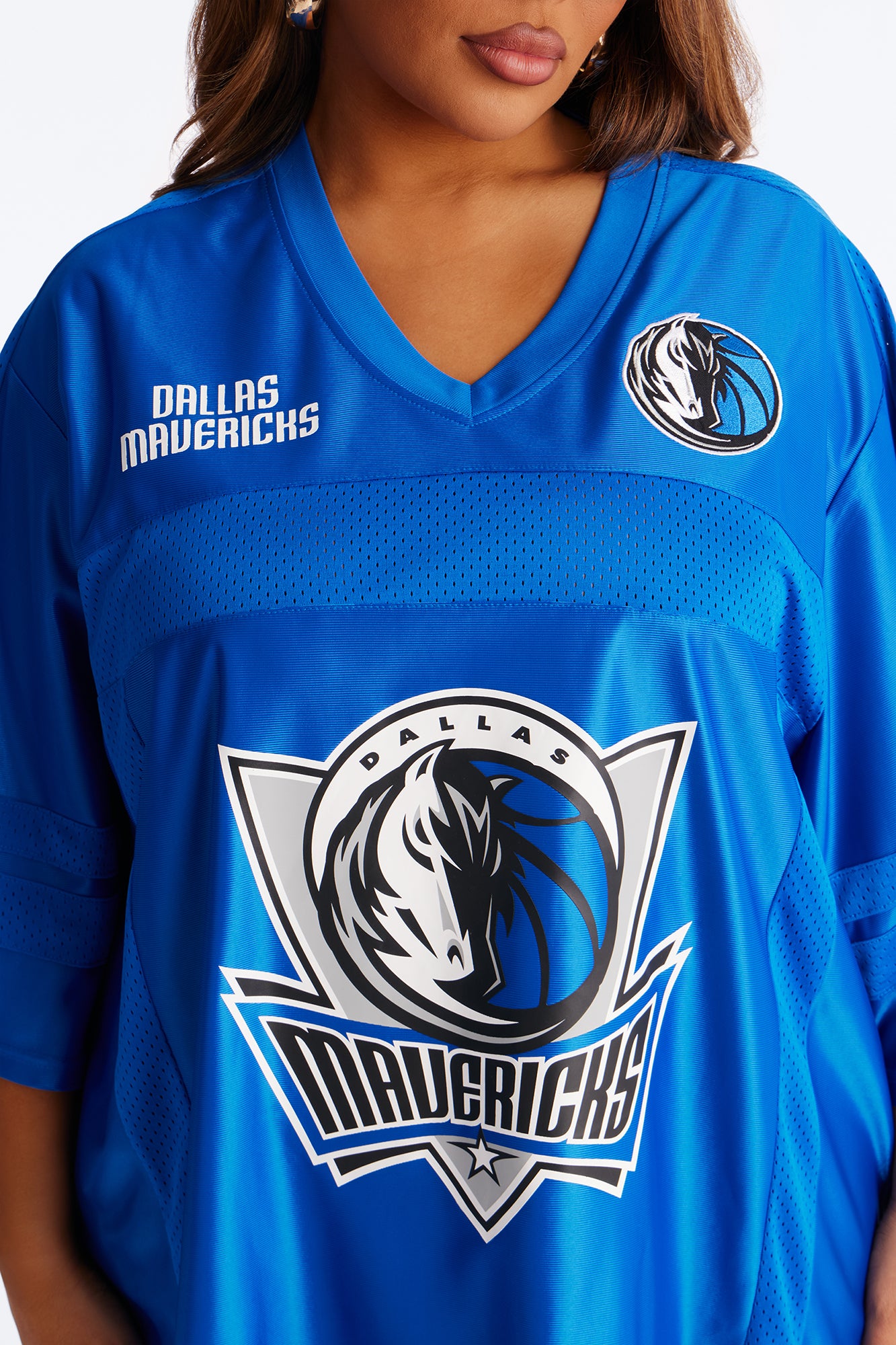 NBA Mavericks Oversized Mesh Tee - Blue