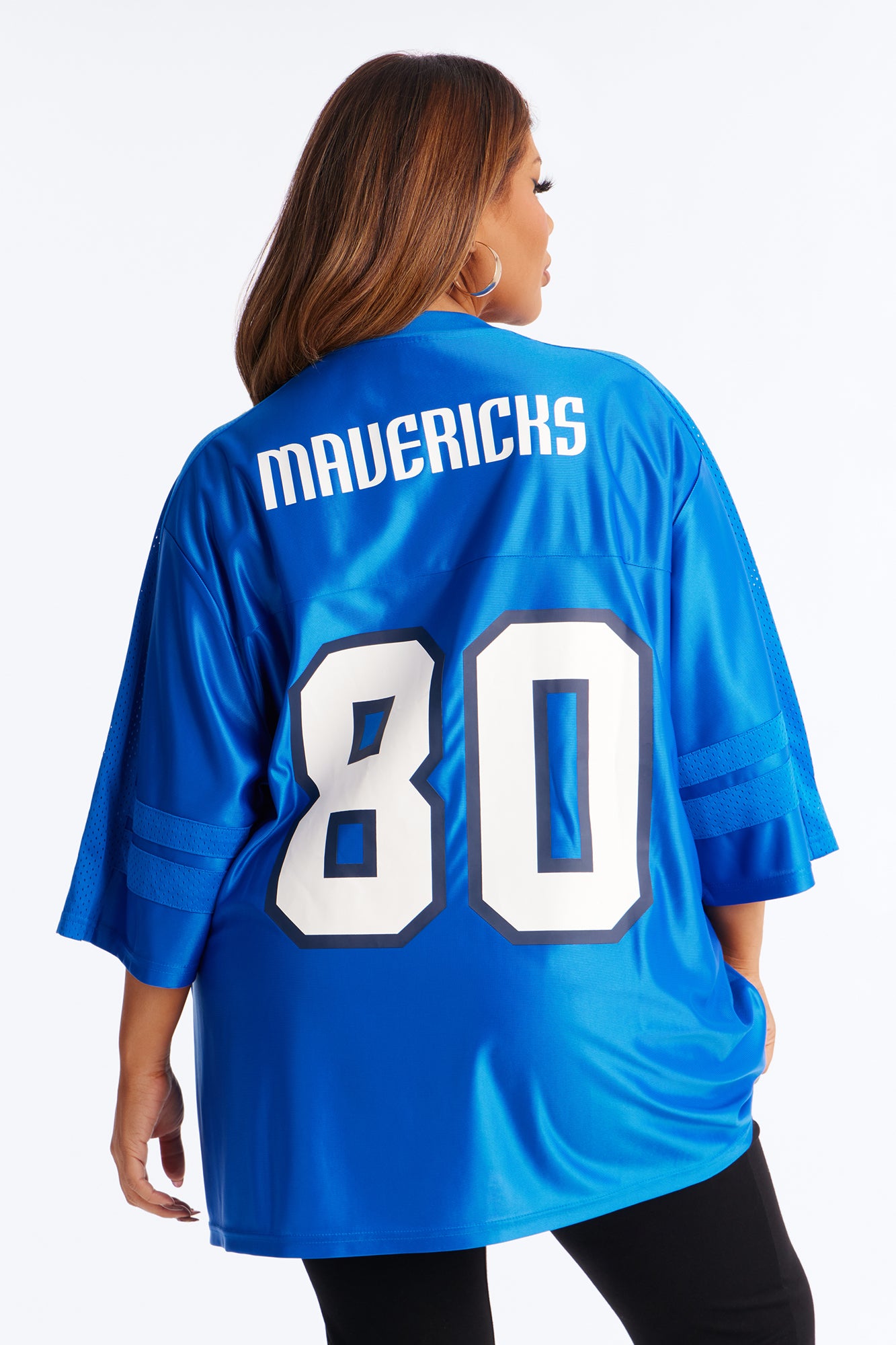NBA Mavericks Oversized Mesh Tee - Blue