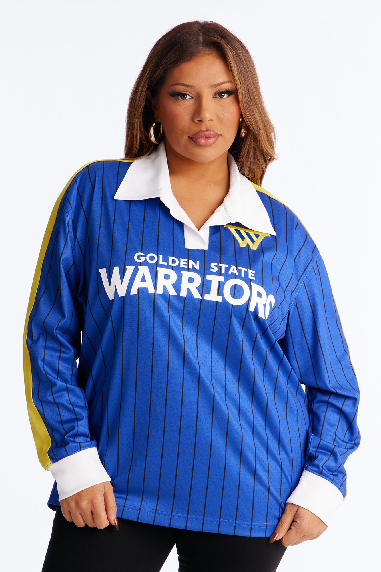 NBA Golden State Warriors Pinstripe Long Sleeve Top - Royal