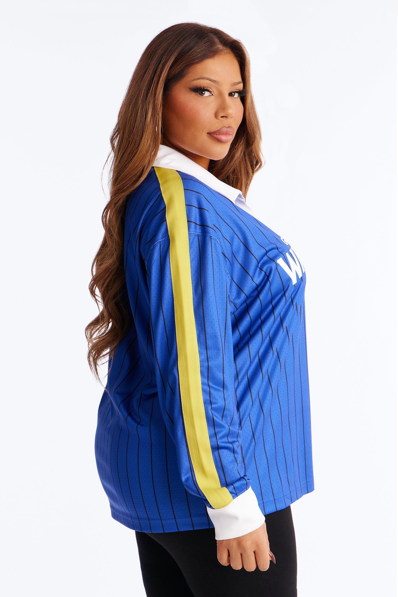 NBA Golden State Warriors Pinstripe Long Sleeve Top - Royal