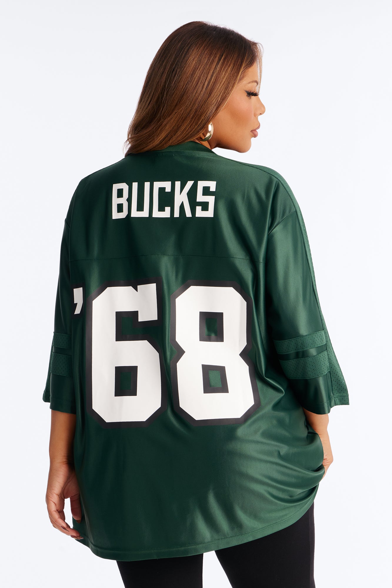 NBA Bucks Oversized Mesh Tee - Hunter