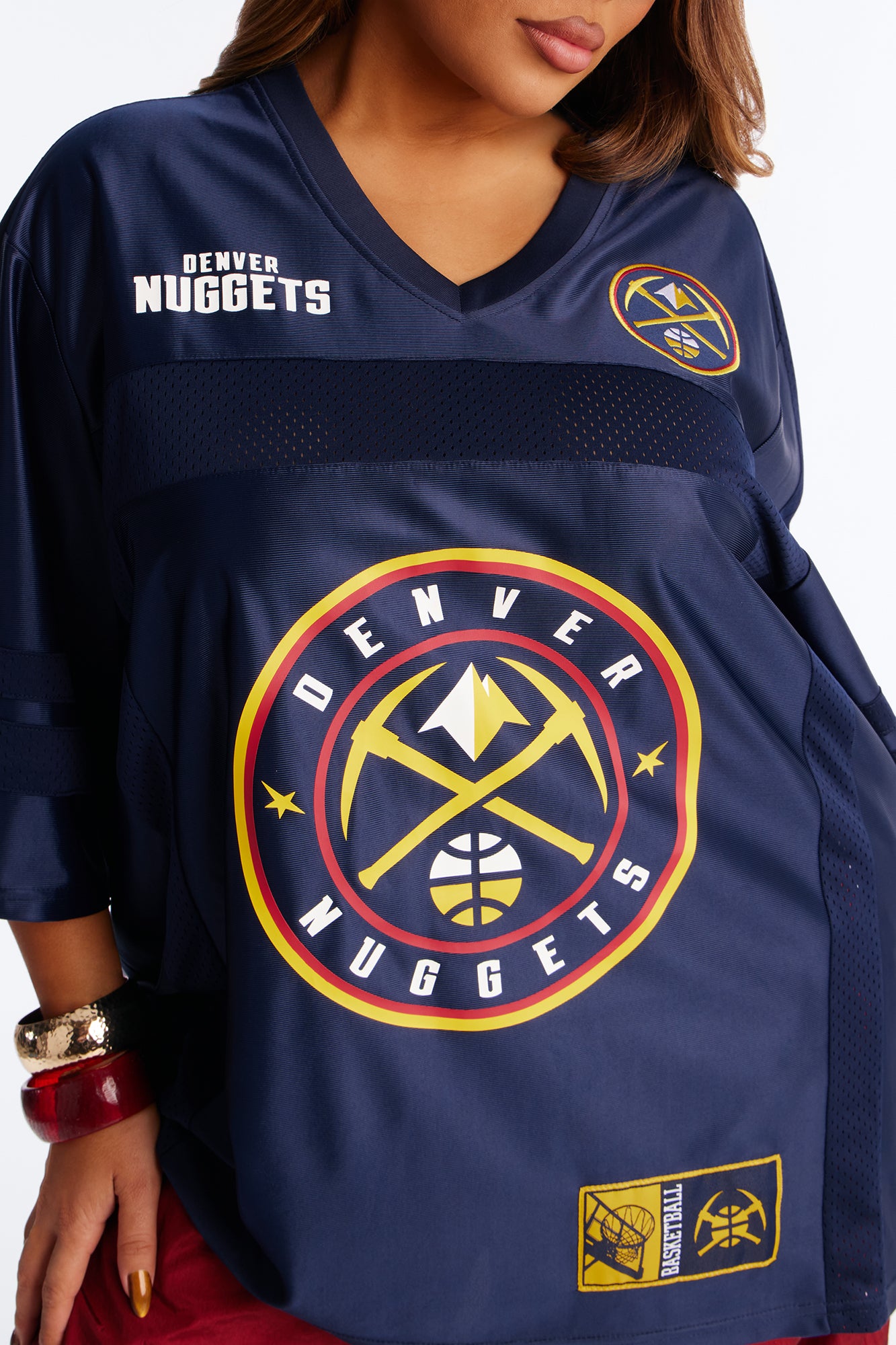 NBA Nuggets Oversized Mesh Tee - Navy