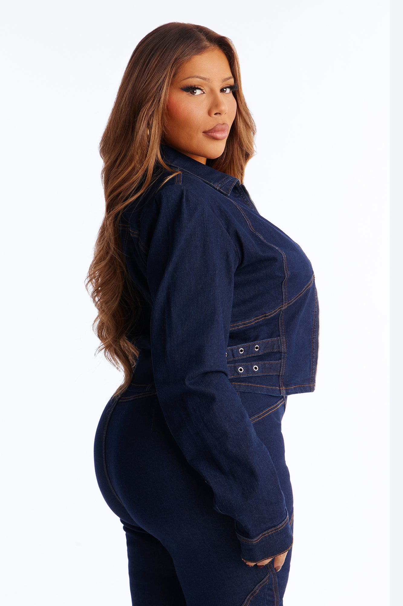 Leading Lady Stretch Denim Jacket - Rinse Blue Wash