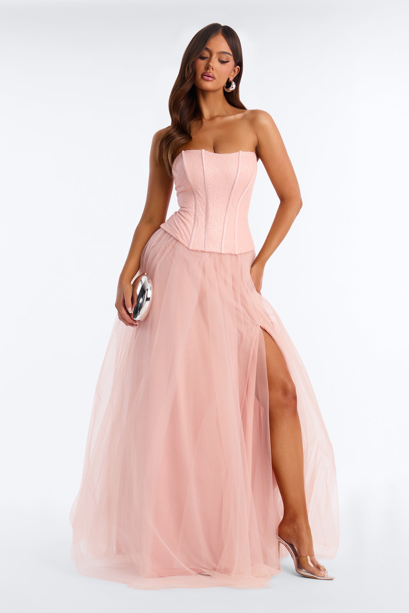 Remi Strapless Sequin Gown - Blush