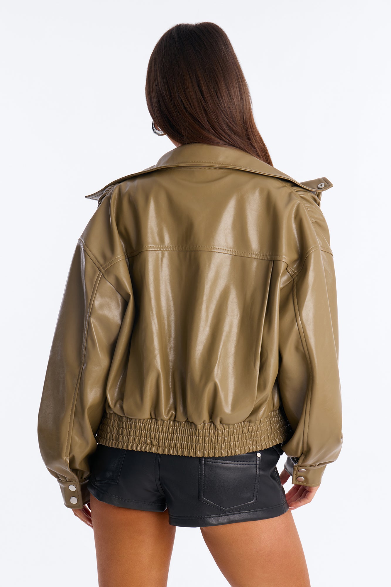Pressure Applied Cargo Funnel Neck Bomber Jacket - Olive
