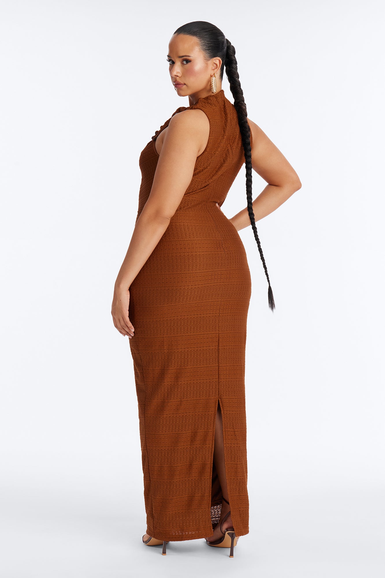 Jane Beaded Maxi Dress - Medium Brown