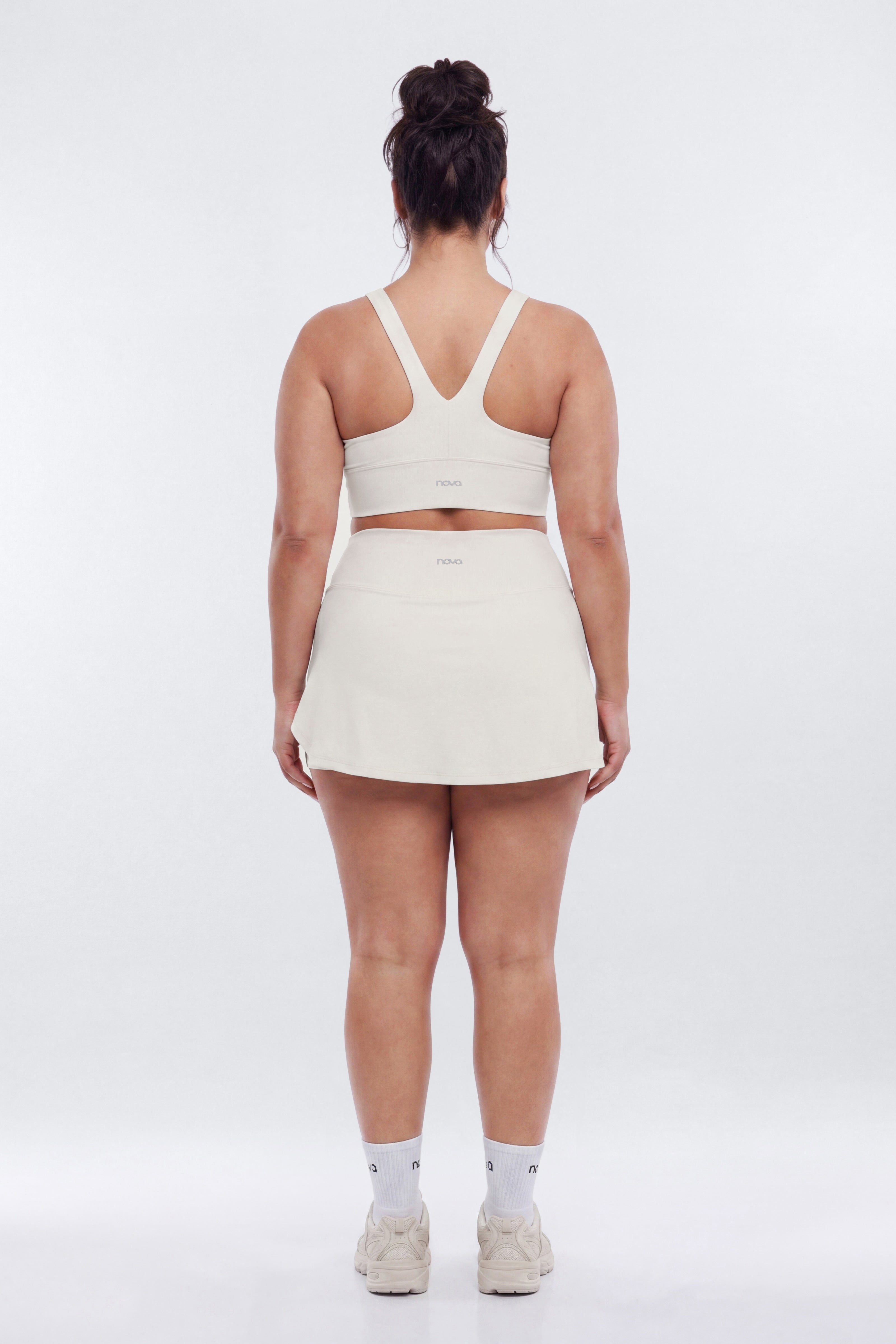CloudForm™ Front Wrap Sports Mini Skort - Beige