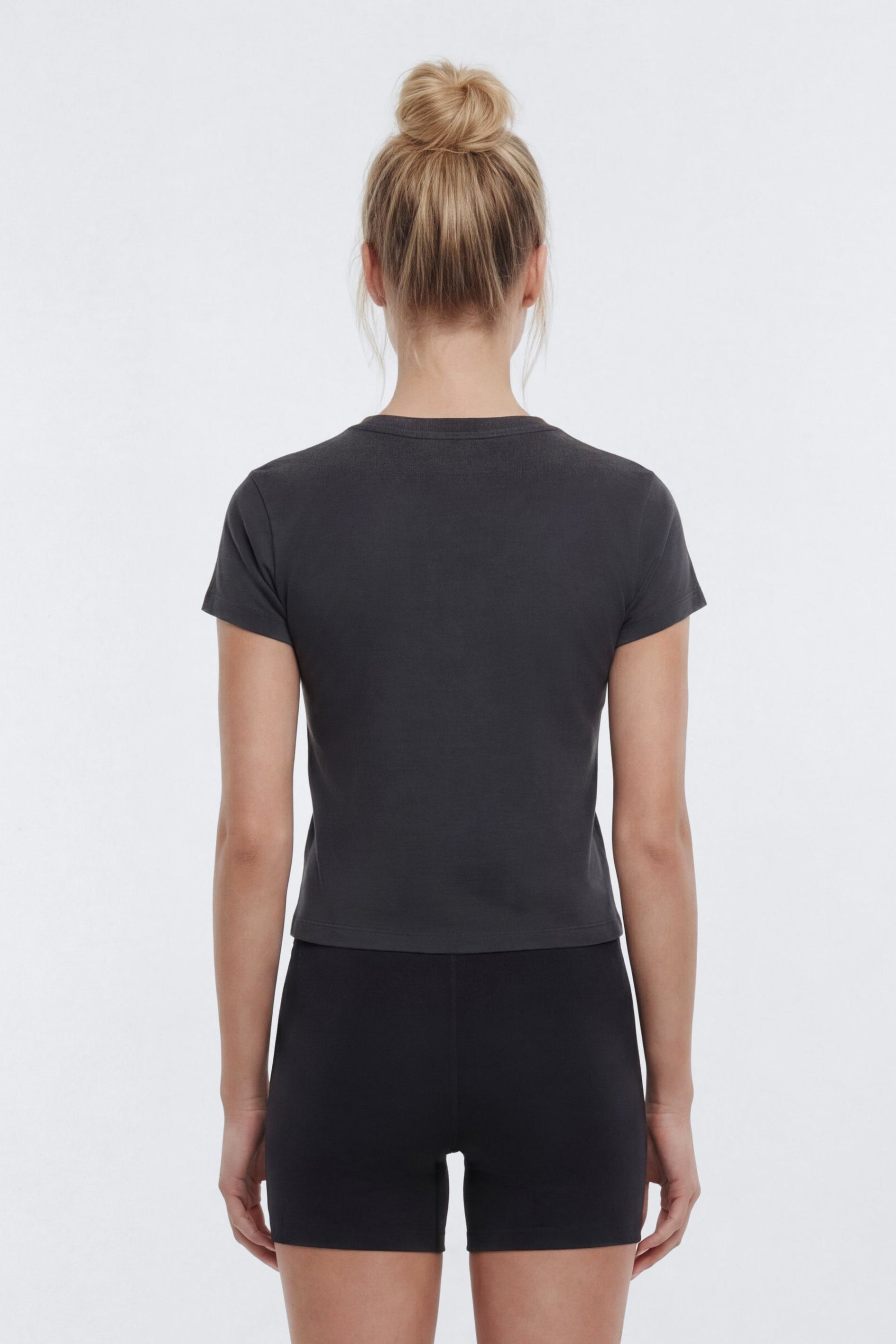 Cotton Jersey Short Sleeve T Shirt - Charcoal