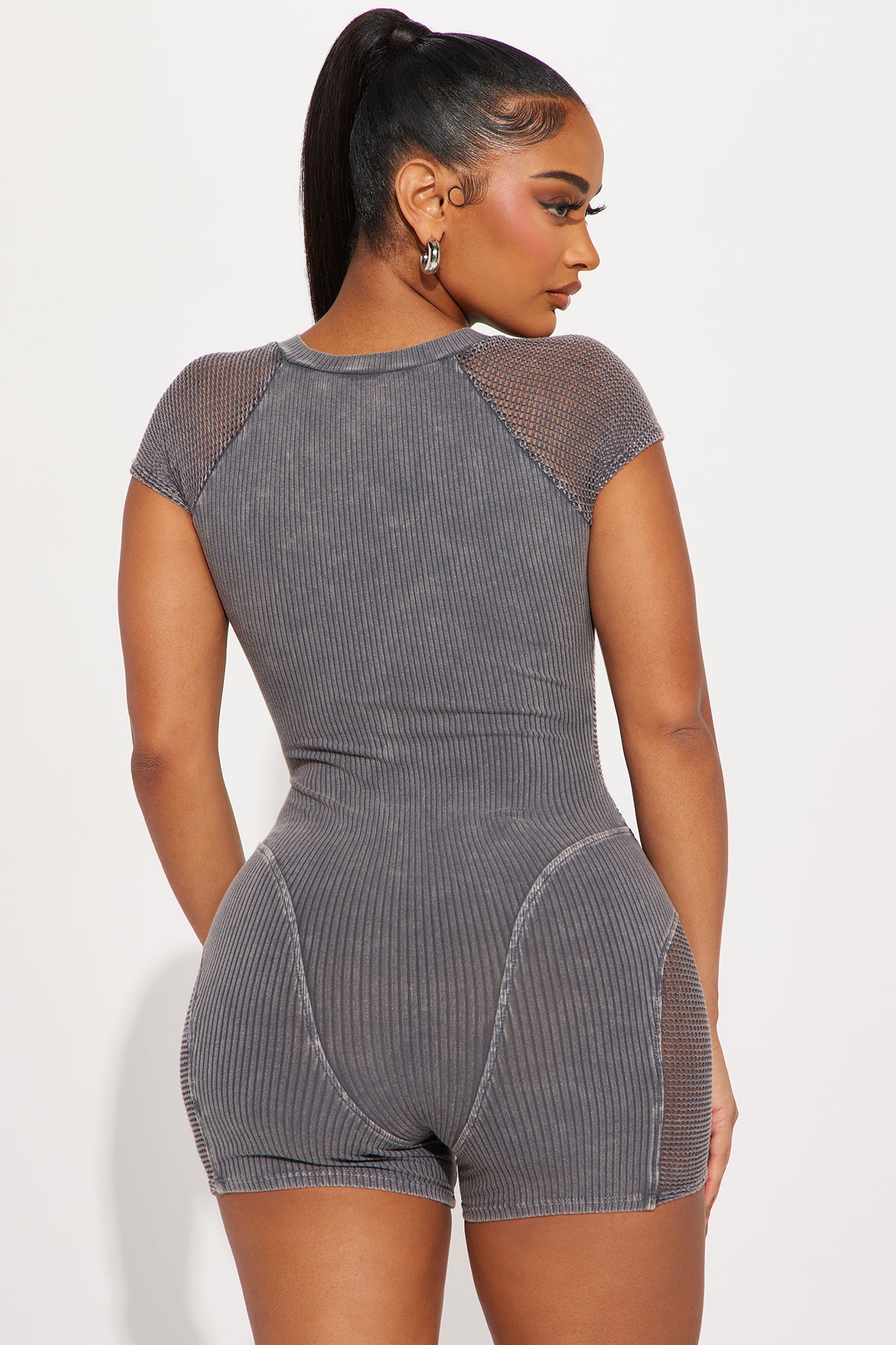 Hung Up On You Romper - Charcoal