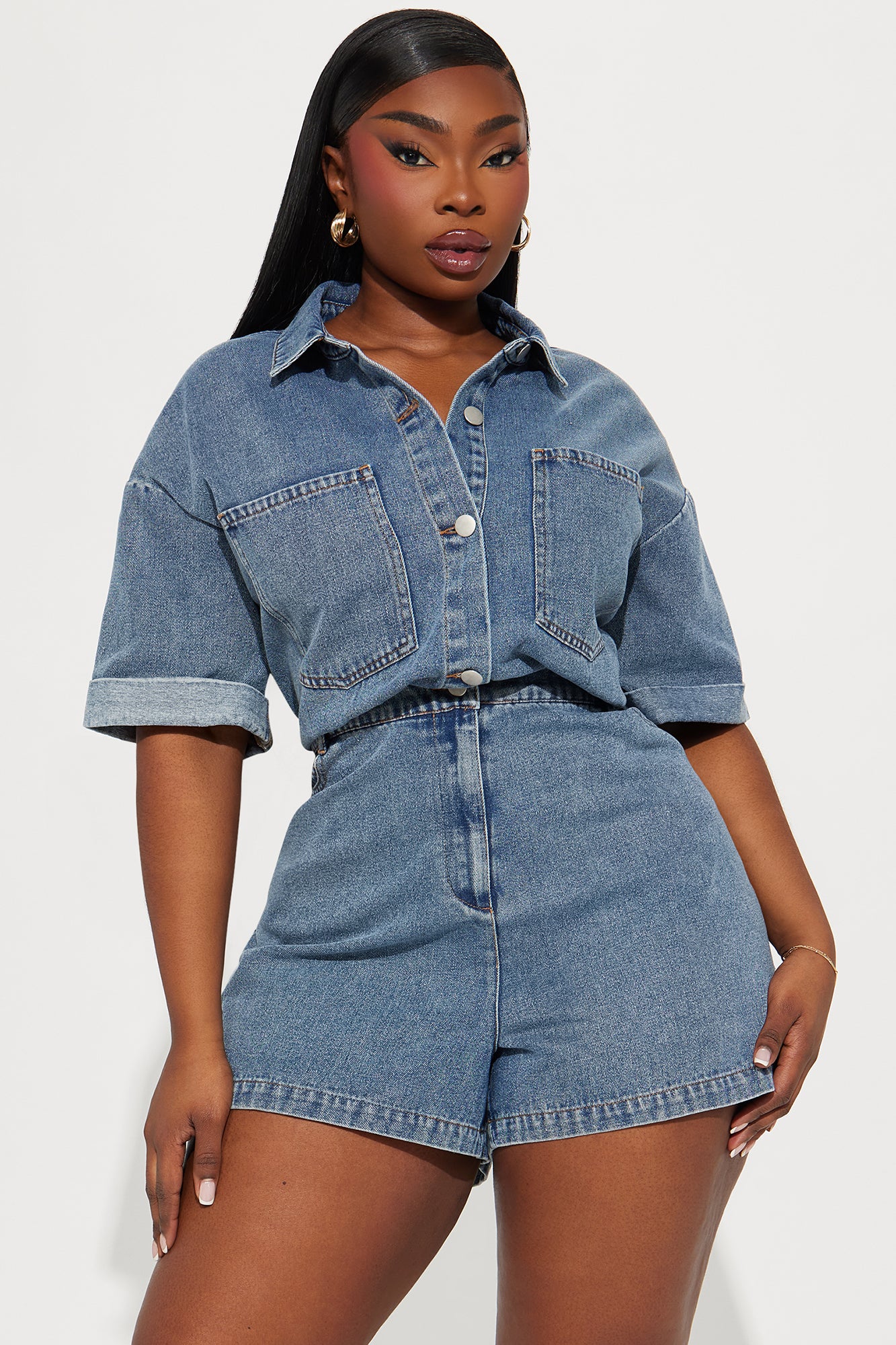Everyday Denim Romper - Light Wash
