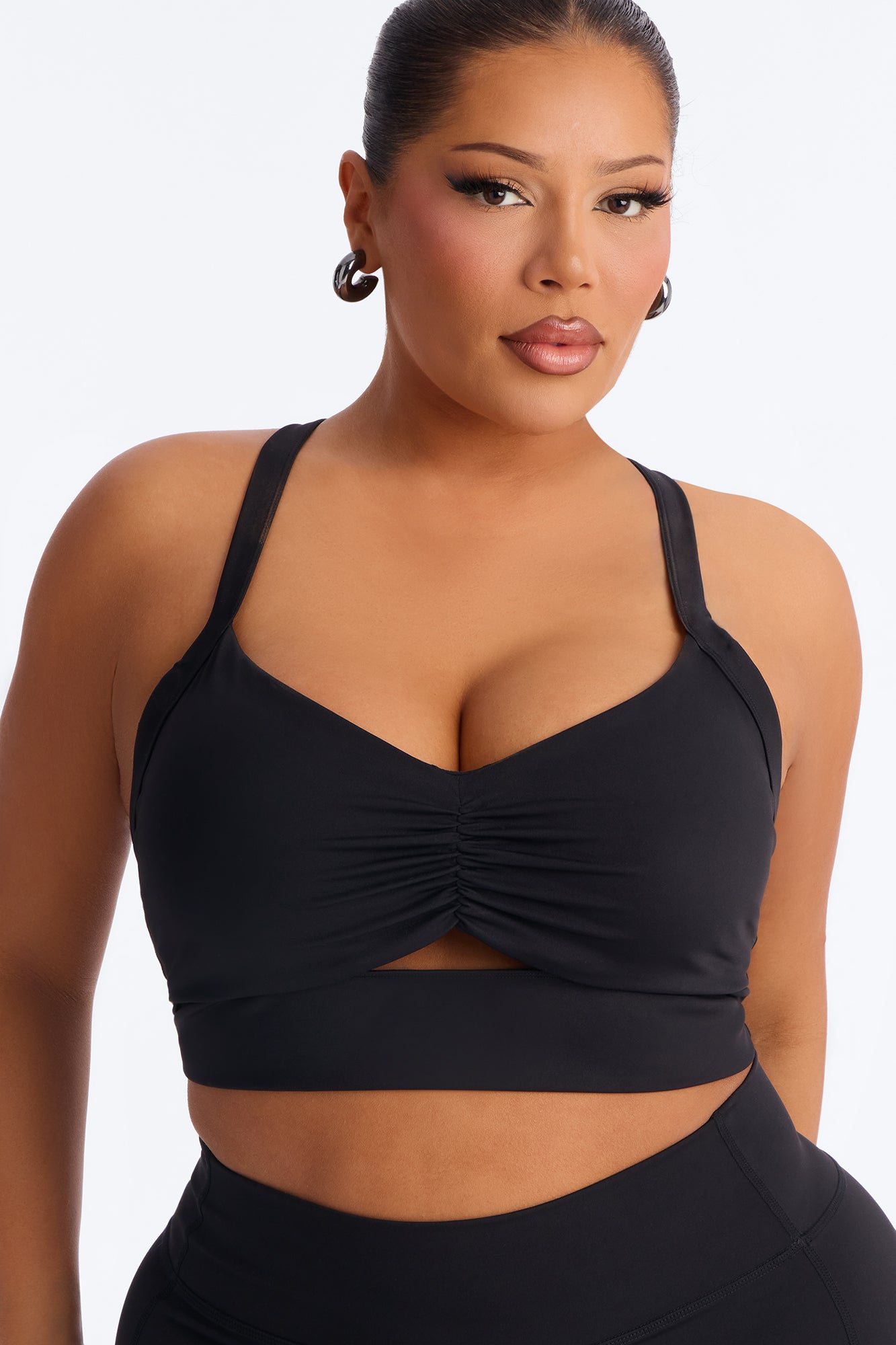Sammie Ruched Biker Short Set - Black