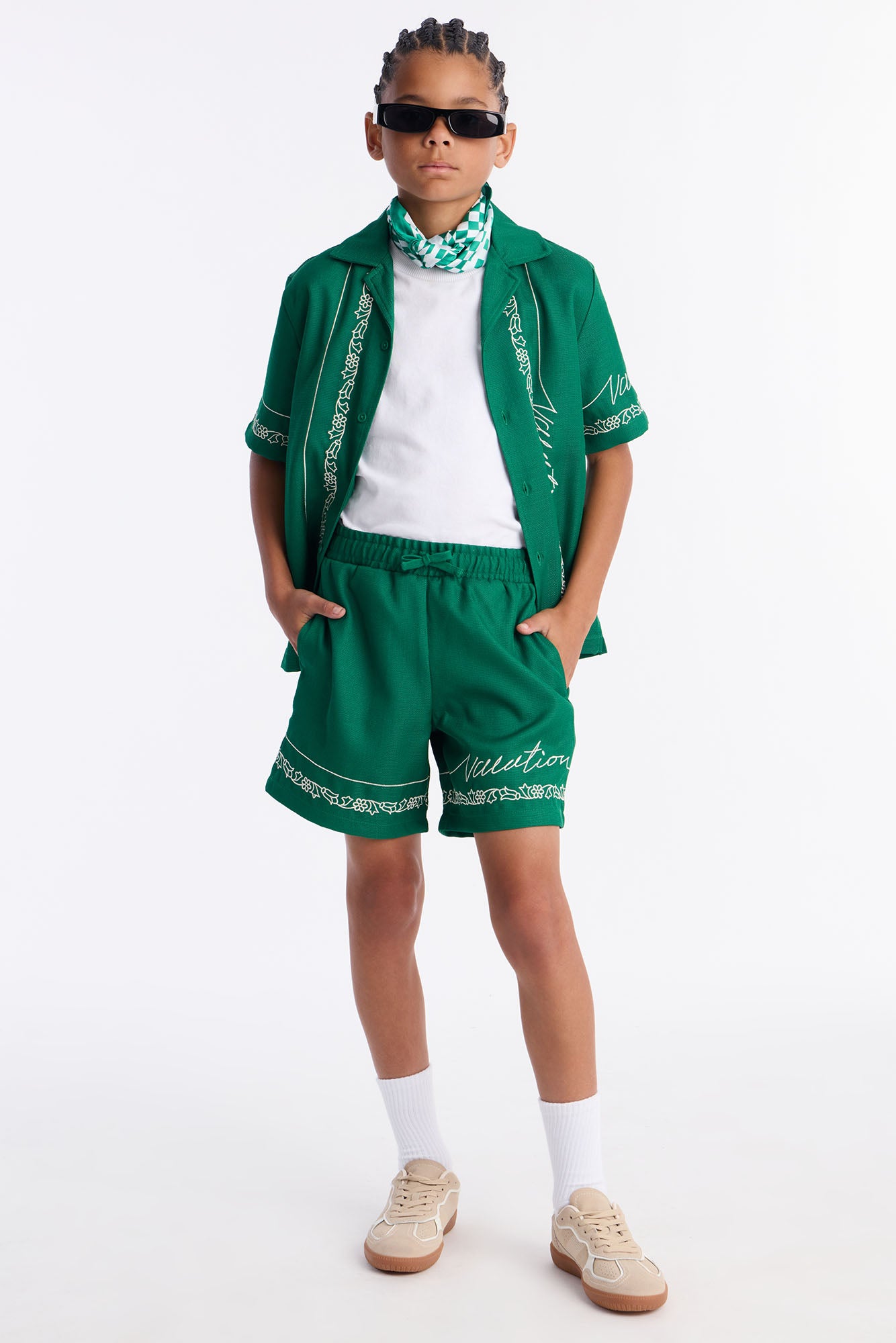 Mini Relaxed Kingston Embroidered Short - Green