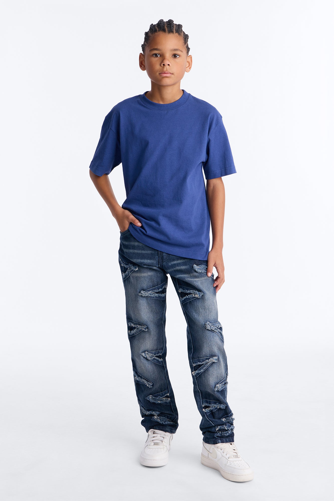 Mini Never Look Back Fray Jeans - Medium Wash