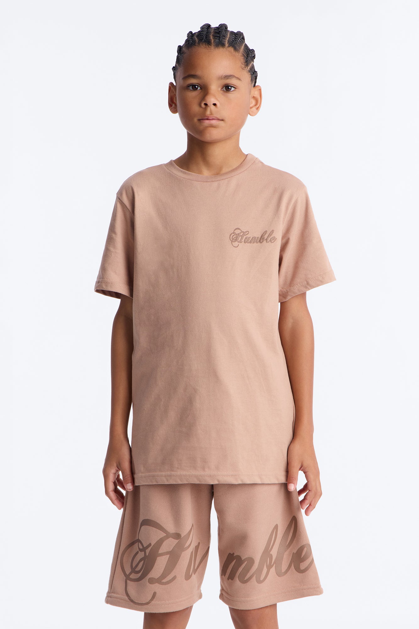 Mini Staying Humble Short Set - Brown