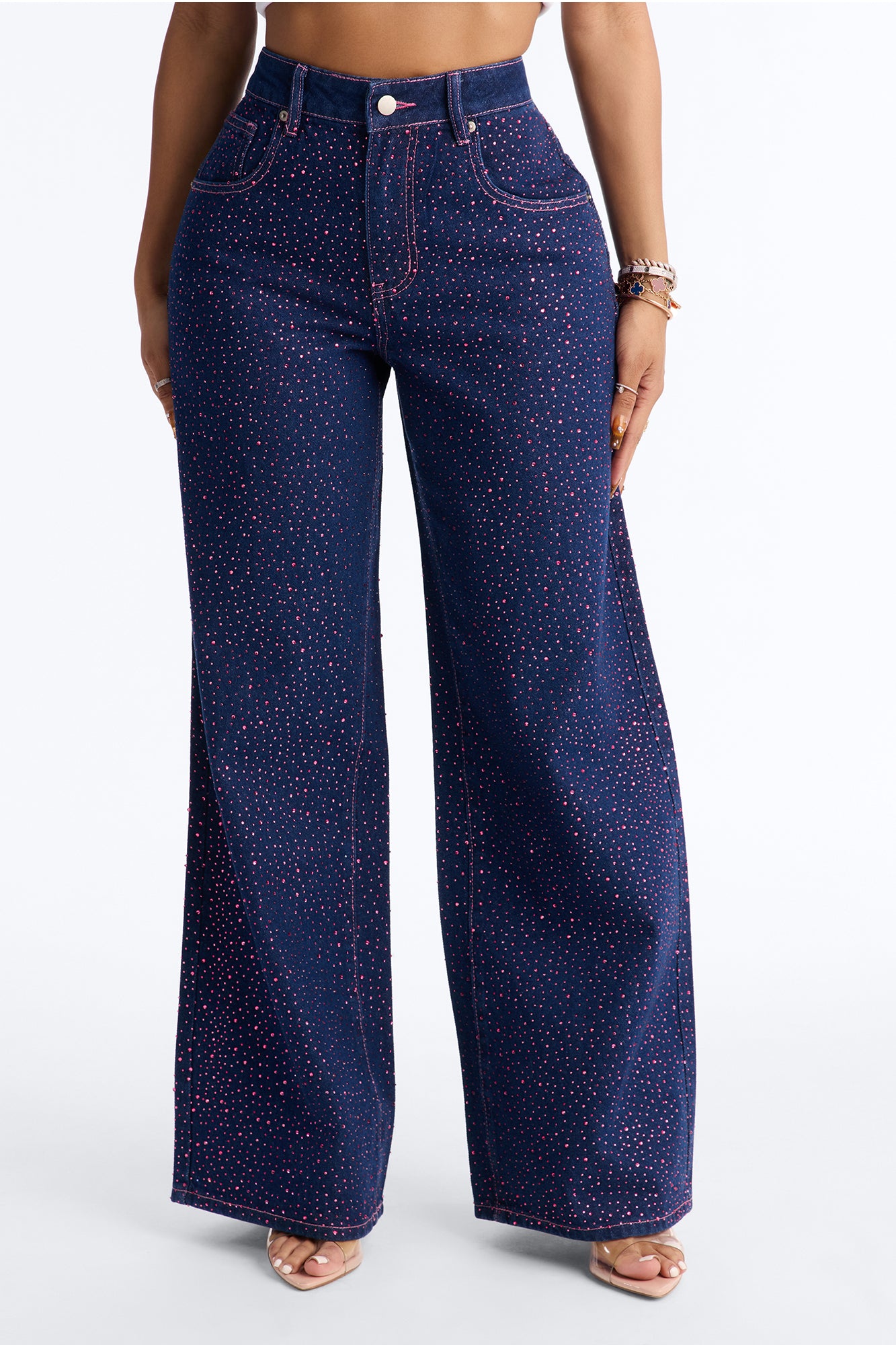 Love You Always Rhinestone Jeans - Dark Wash