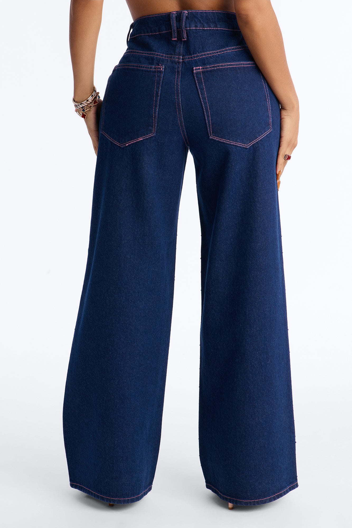 Love You Always Rhinestone Jeans - Dark Wash