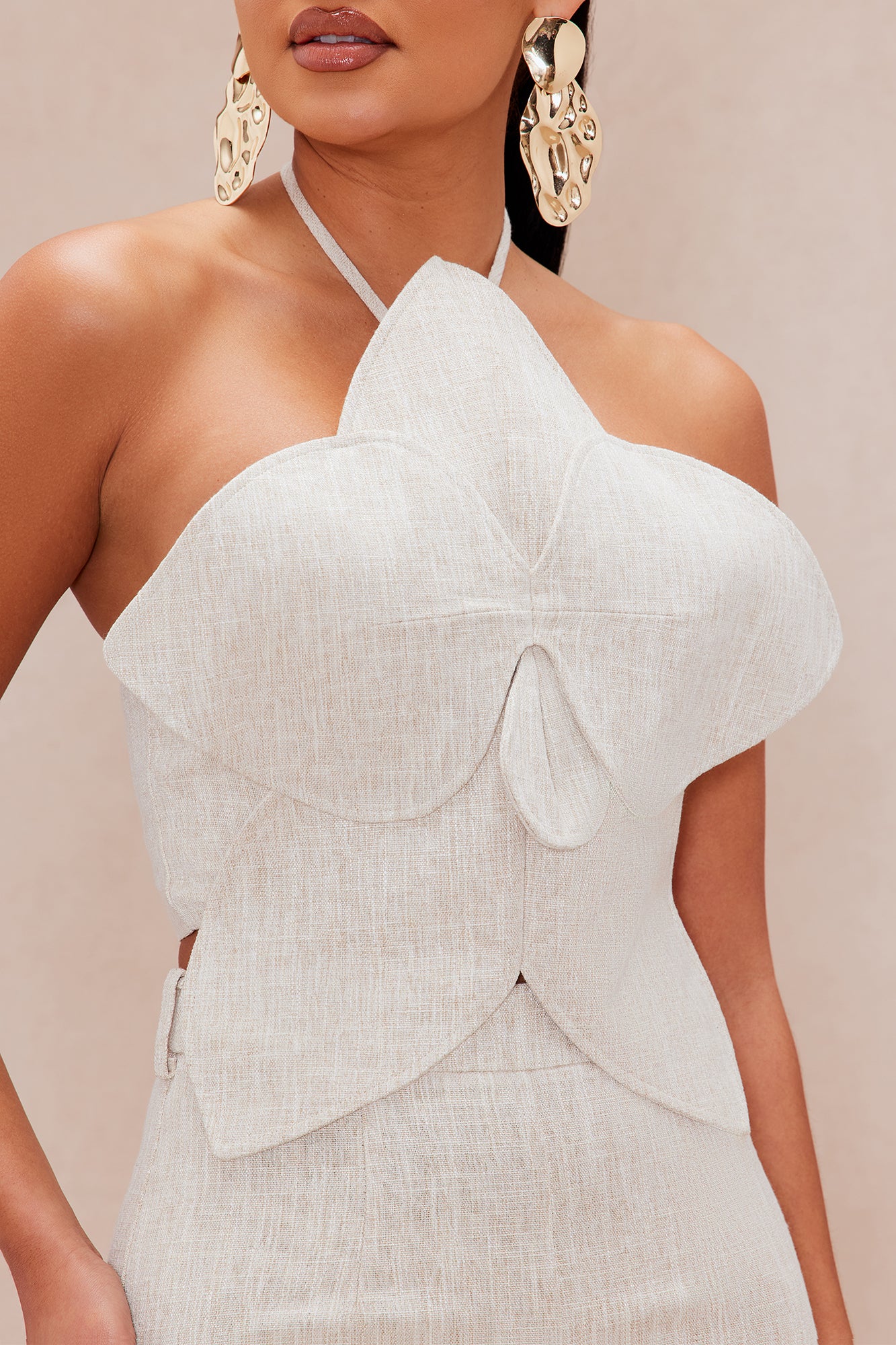 Anaya Linen Short Set - Taupe