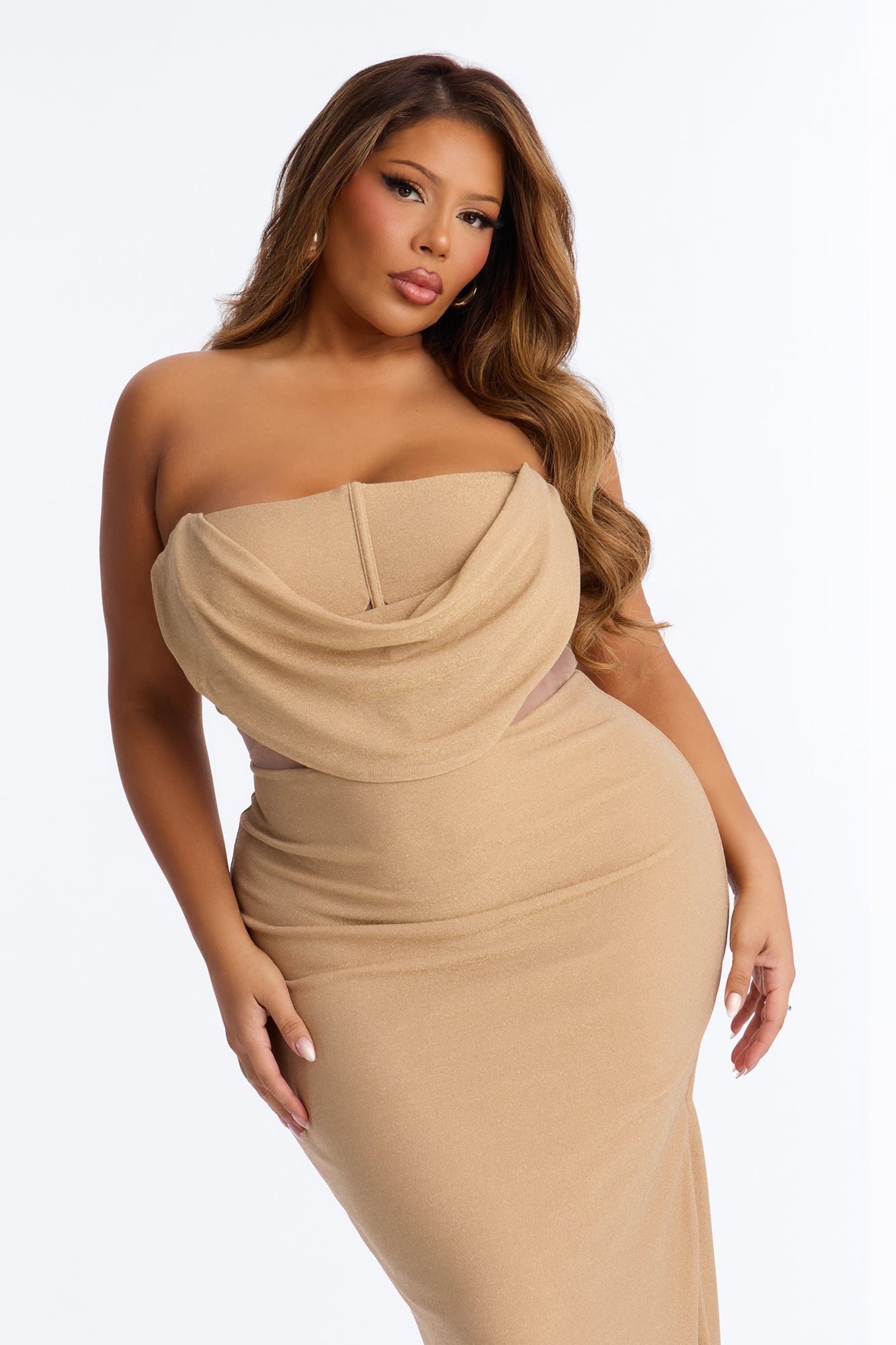 Daring Desire Metallic Gown - Gold