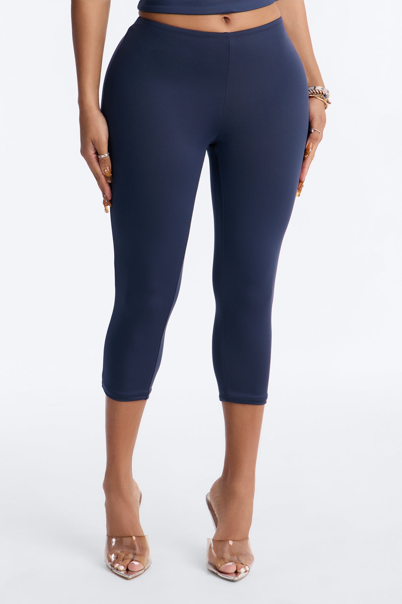 Contour Double Lined Capri Pant - Navy