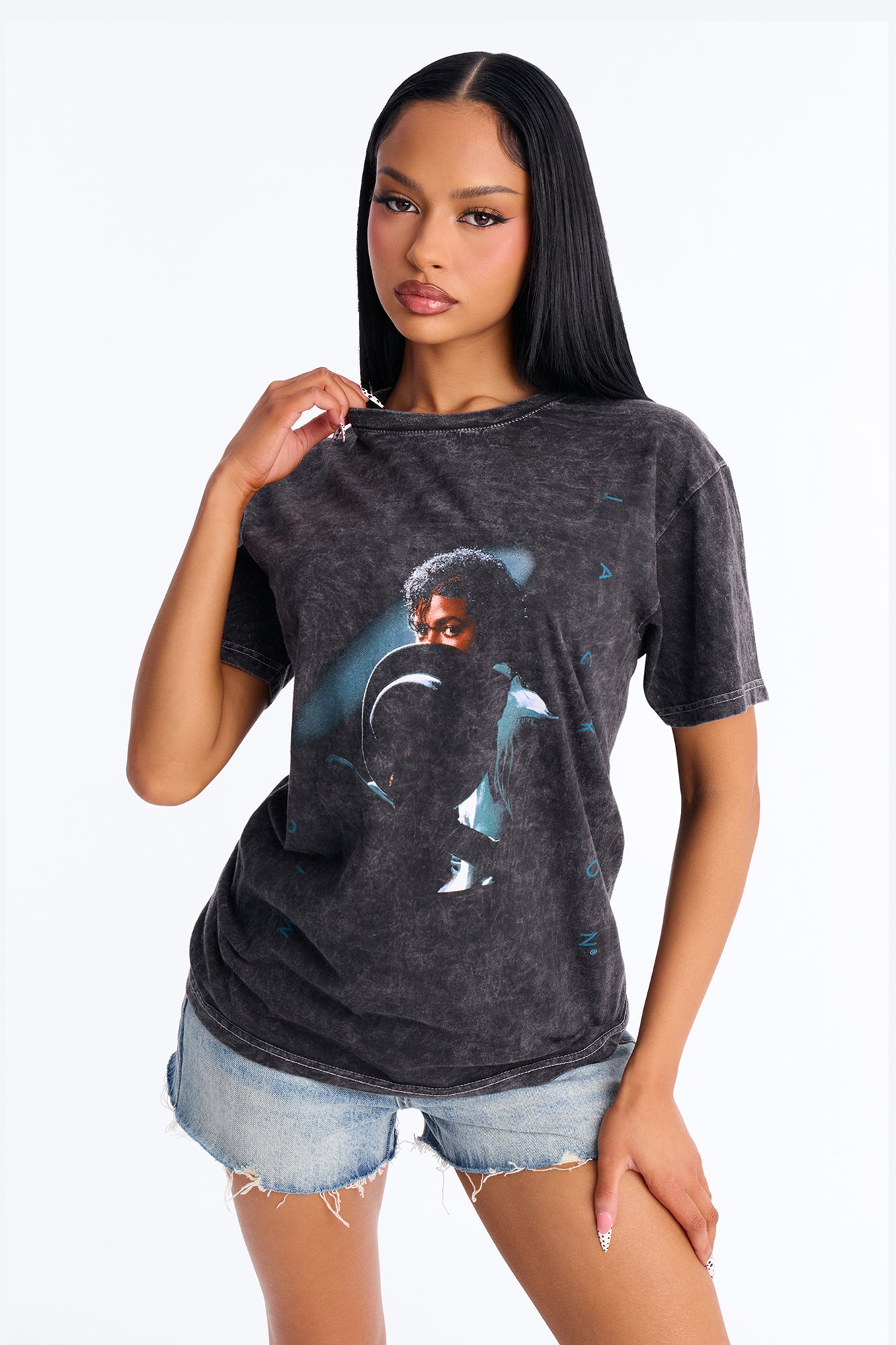 Michael Jackson Washed Tee - Black Wash