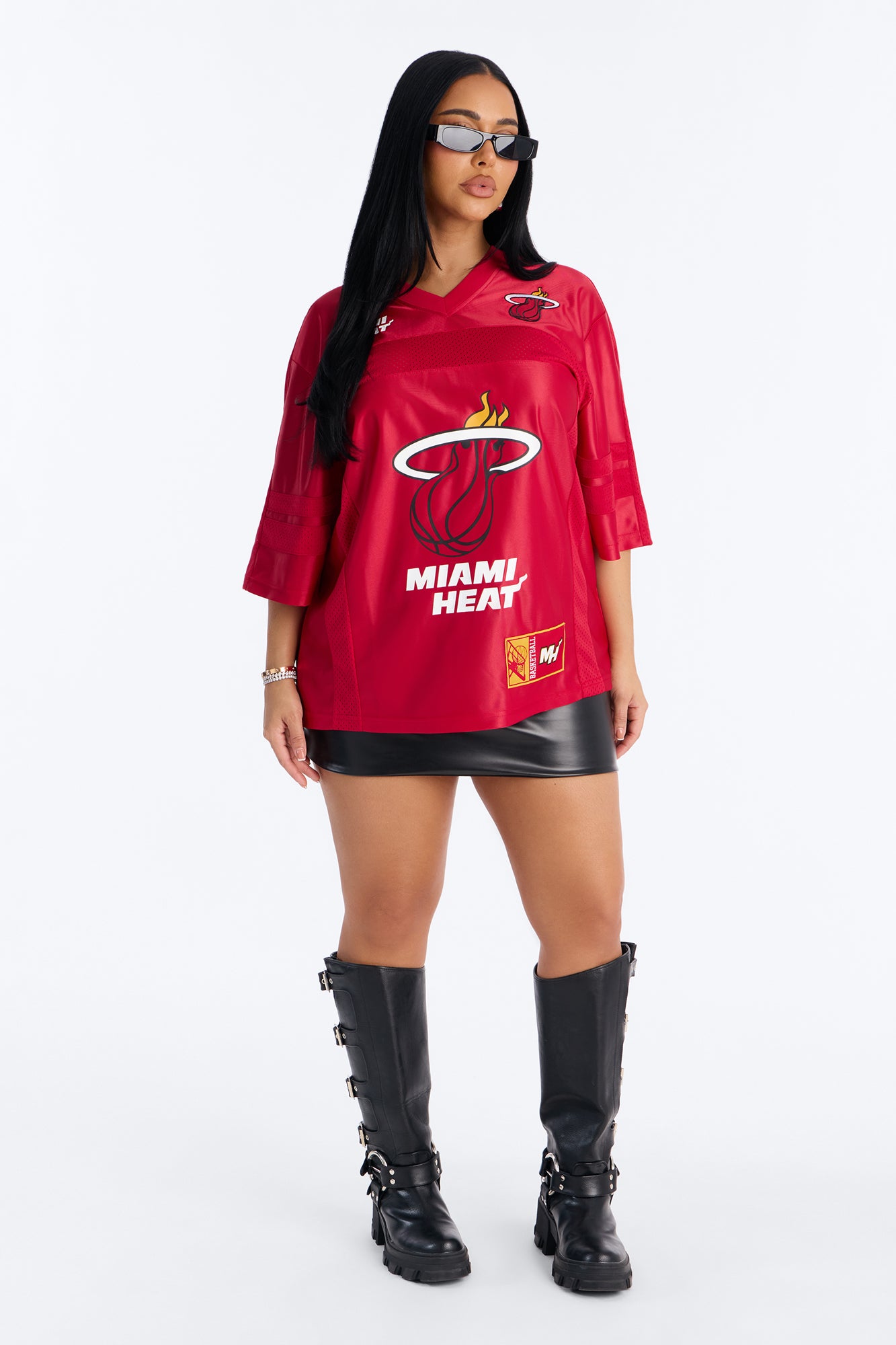 NBA Heat Oversized Mesh Tee - Red