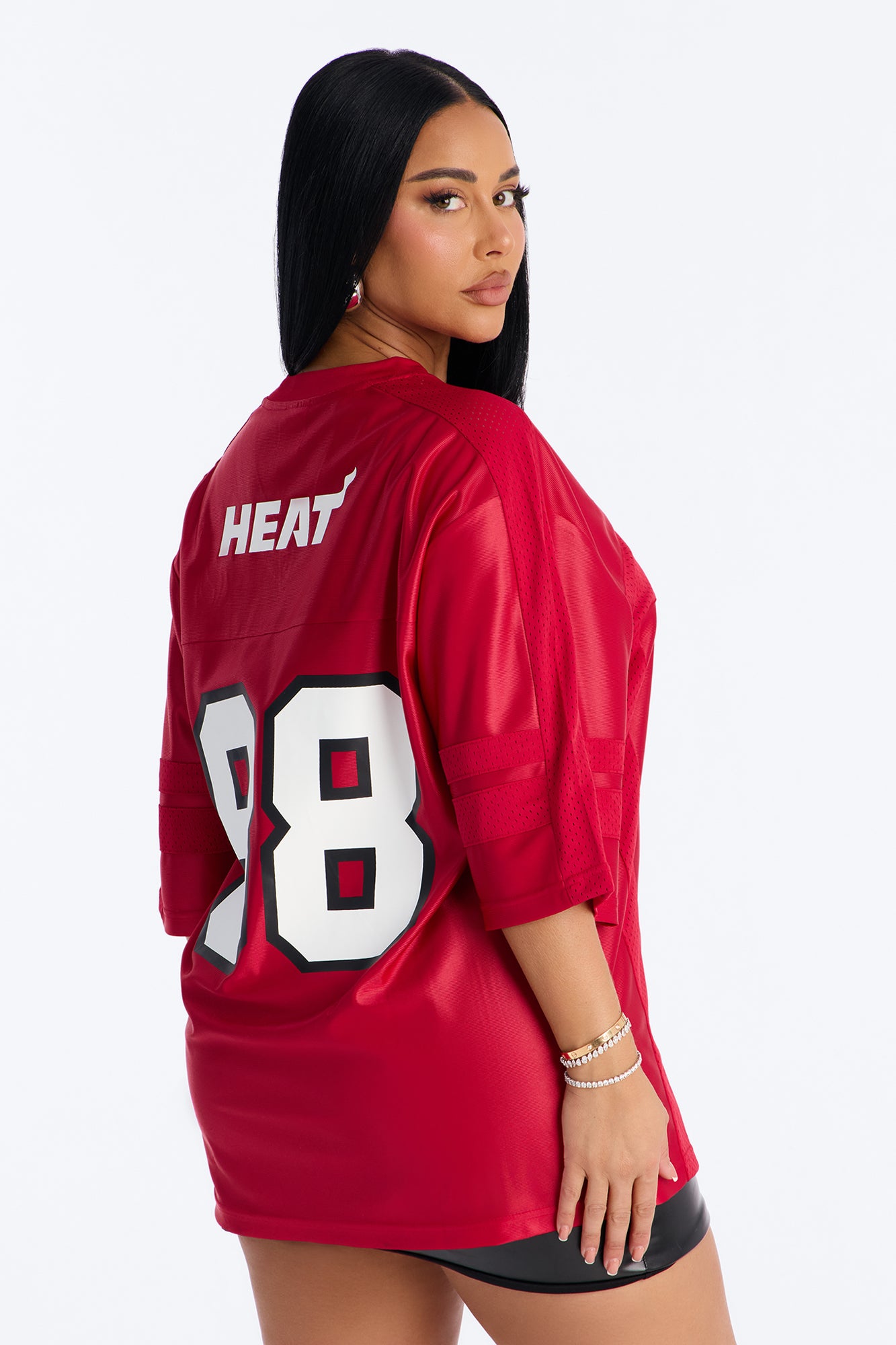 NBA Heat Oversized Mesh Tee - Red