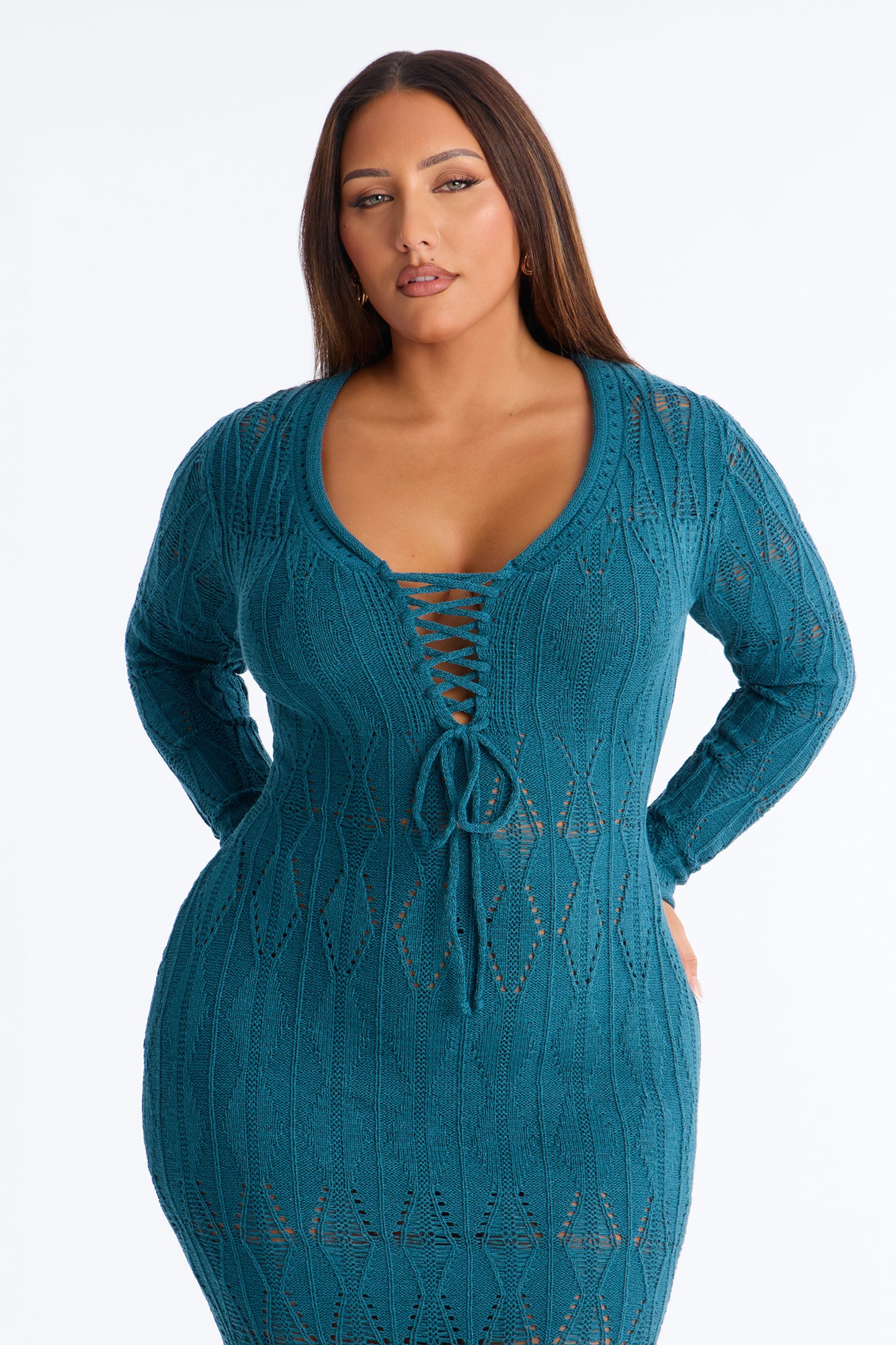 In Motion Sweater Maxi Dress - Teal