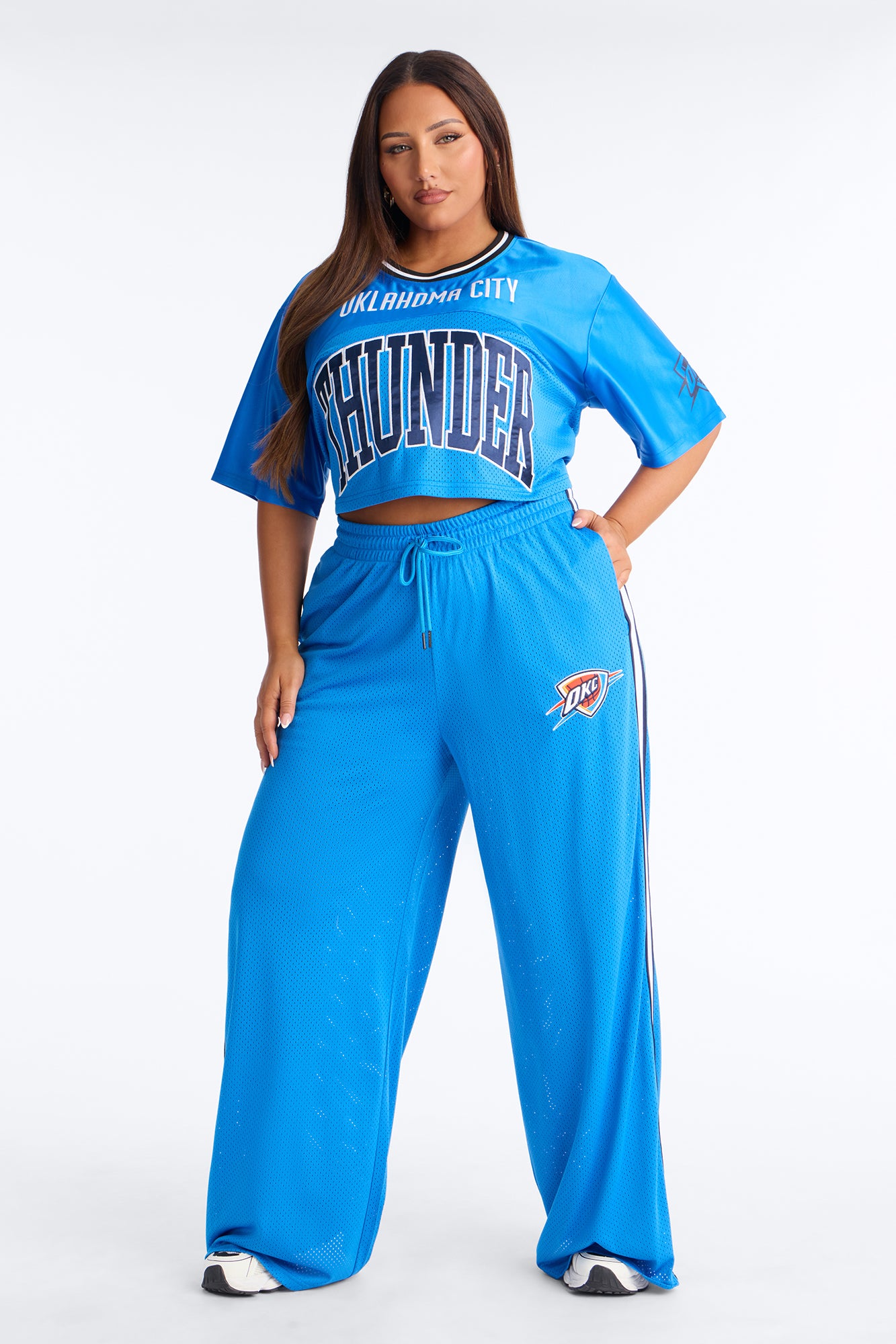NBA OKC Thunder Cropped Tee - Blue