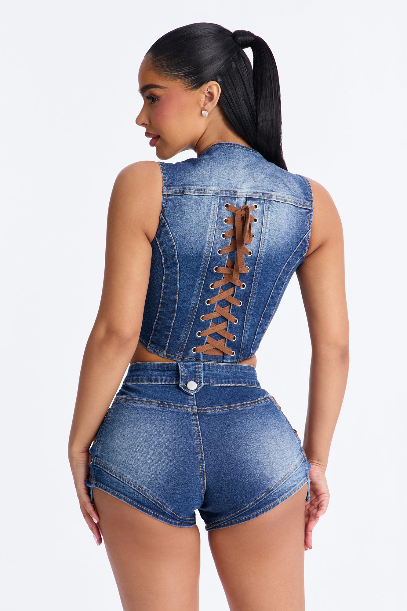 Jaw Dropper Stretch Denim Vest - Dark Wash