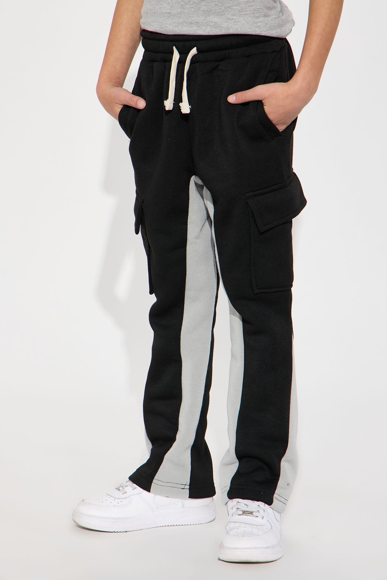 Mini Show A Little Cargo Flare Pant - Charcoal