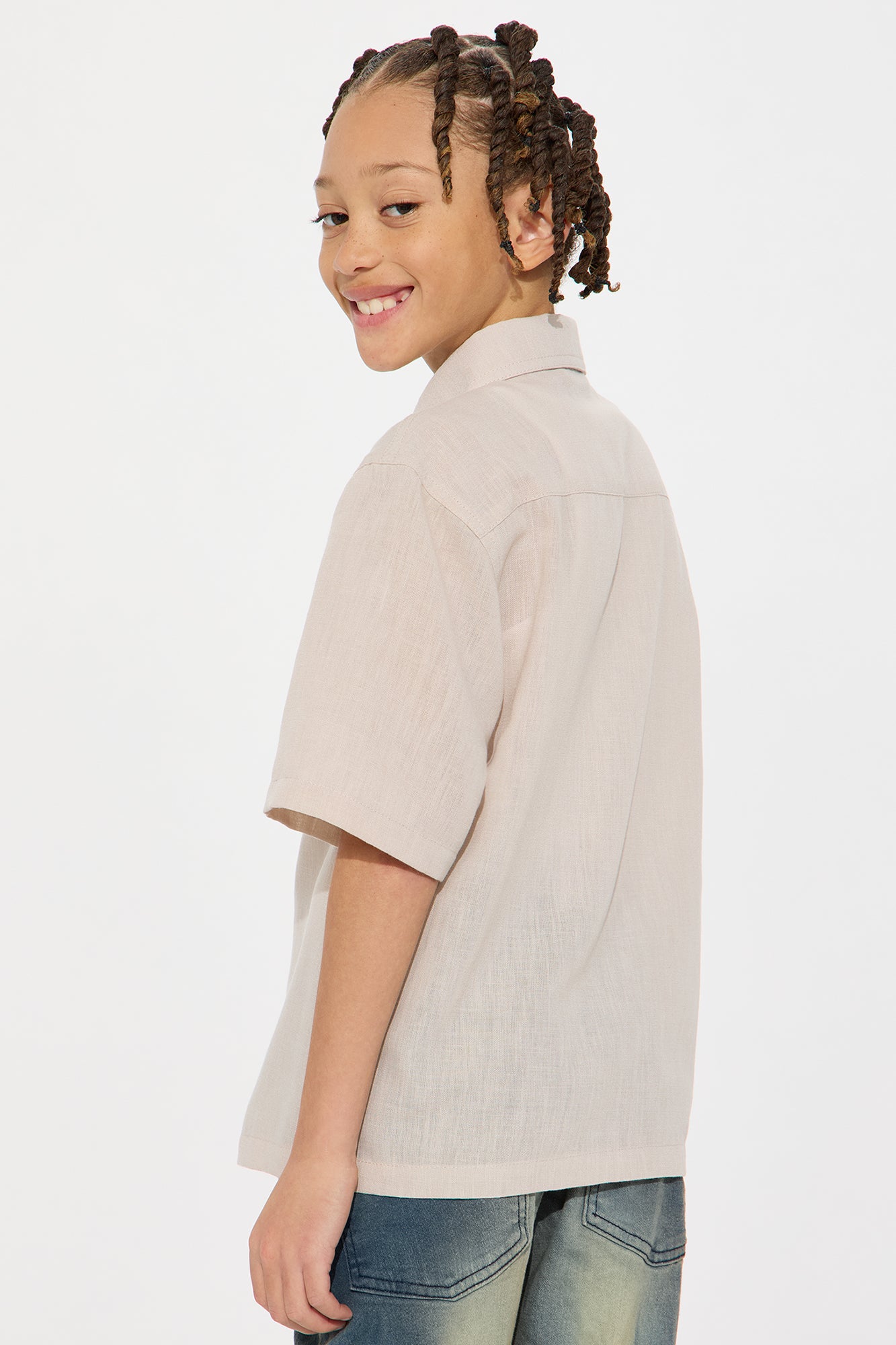 Mini Saints And Sinners Full Button Shirt - Tan