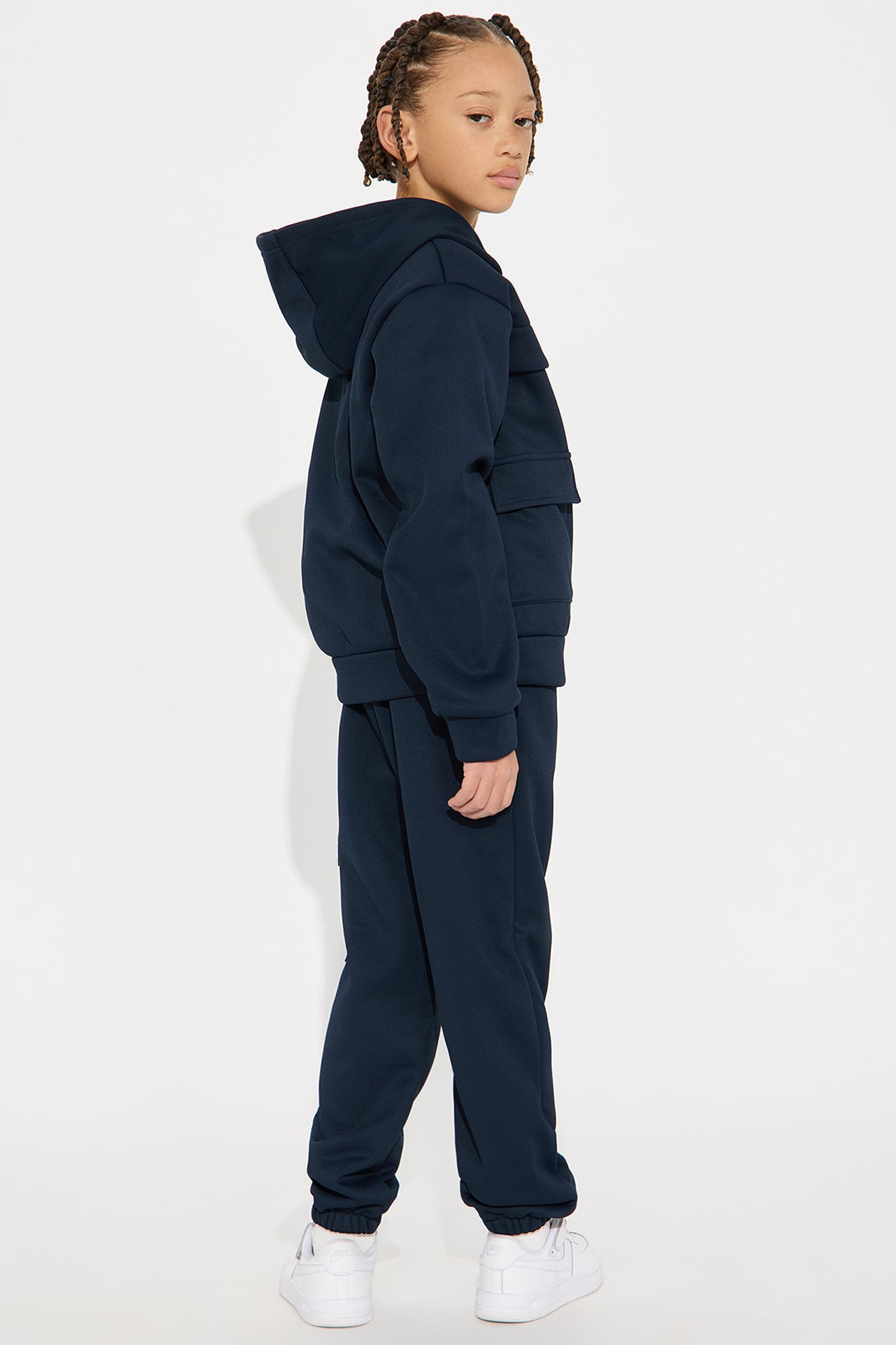 Mini Aiden 2 Piece Cargo Hoodie And Jogger Set - Navy