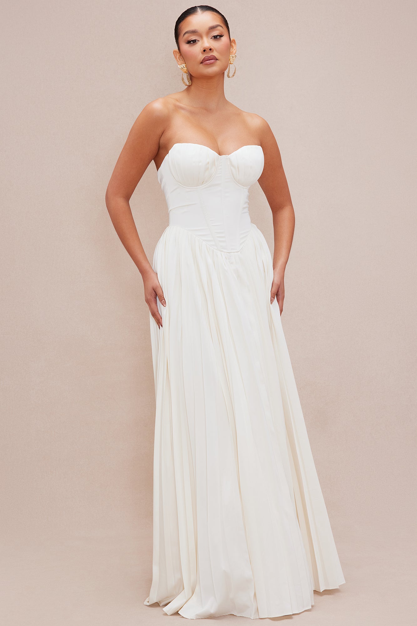 Addison Satin Gown - Cream