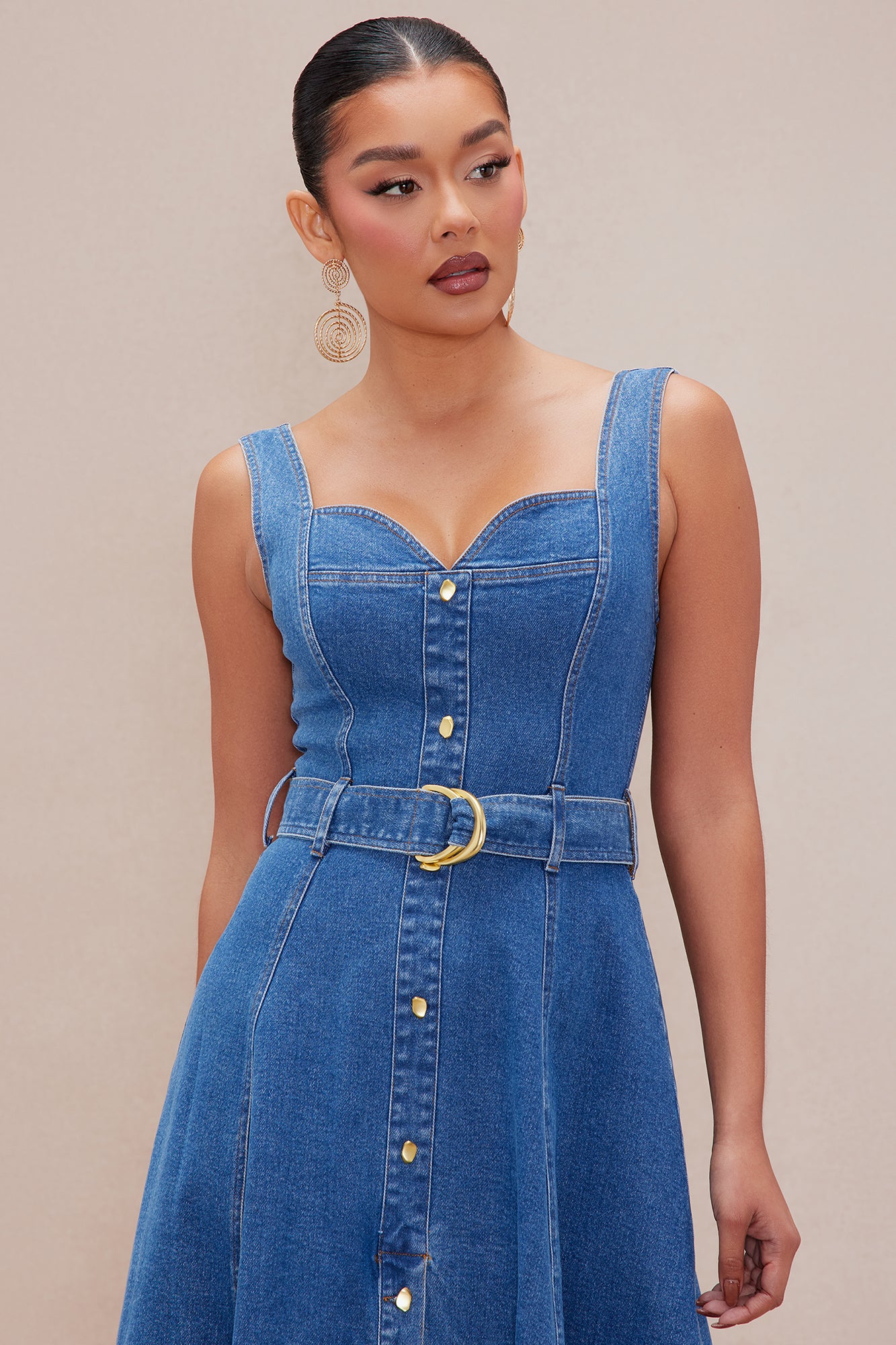 Gabrielle Denim Maxi Dress - Medium Wash