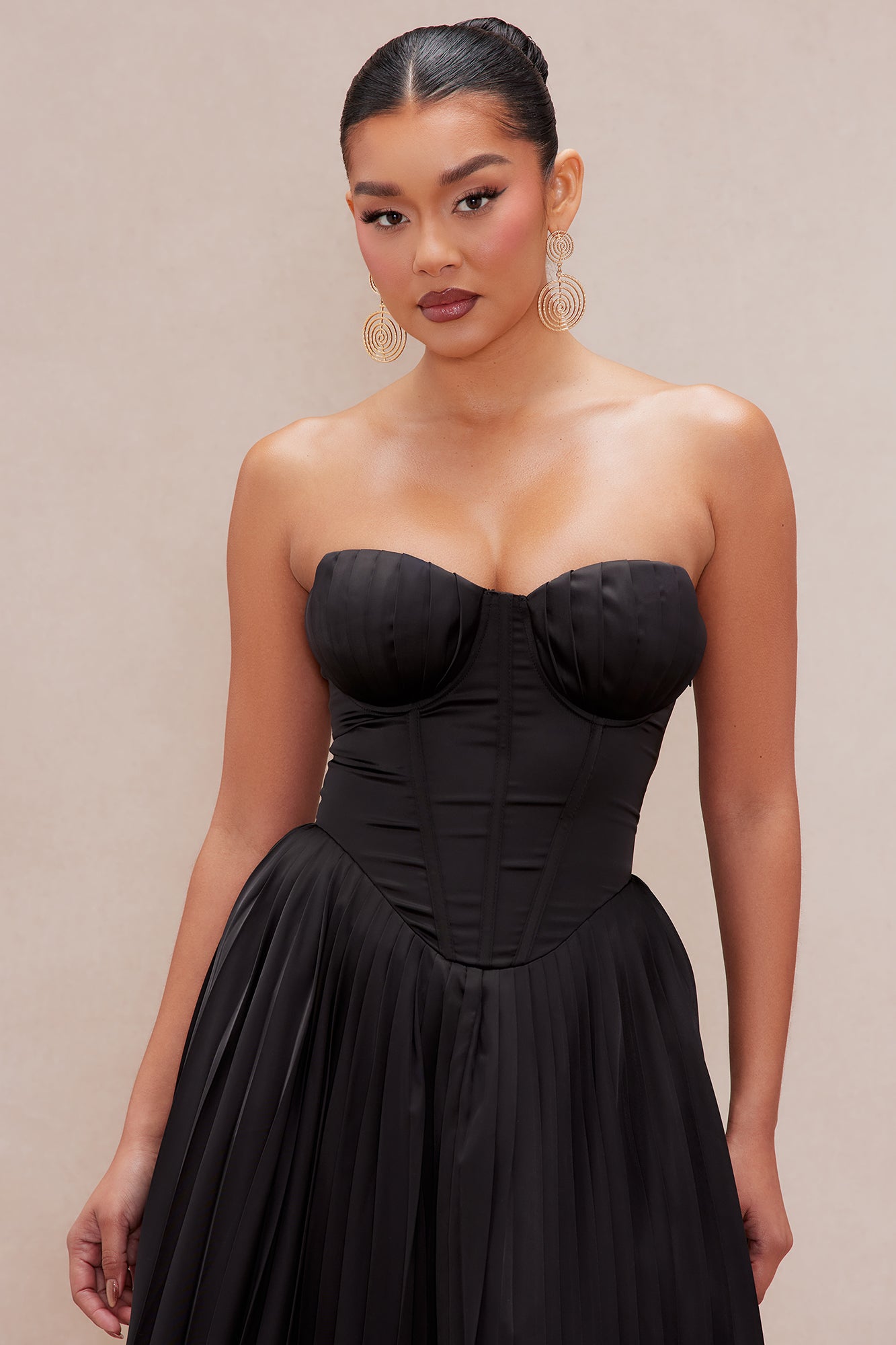 Addison Satin Gown - Black