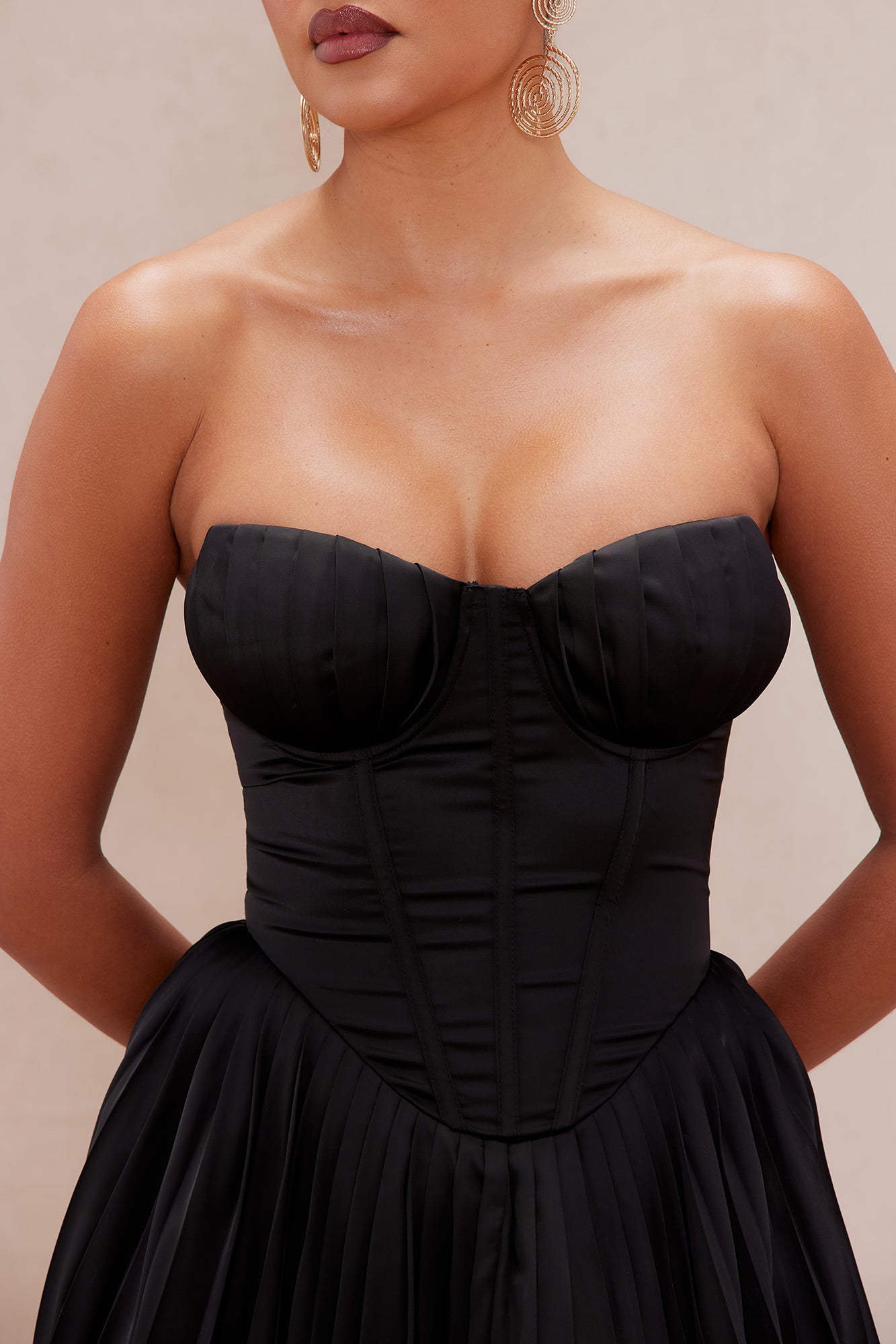Addison Satin Gown - Black