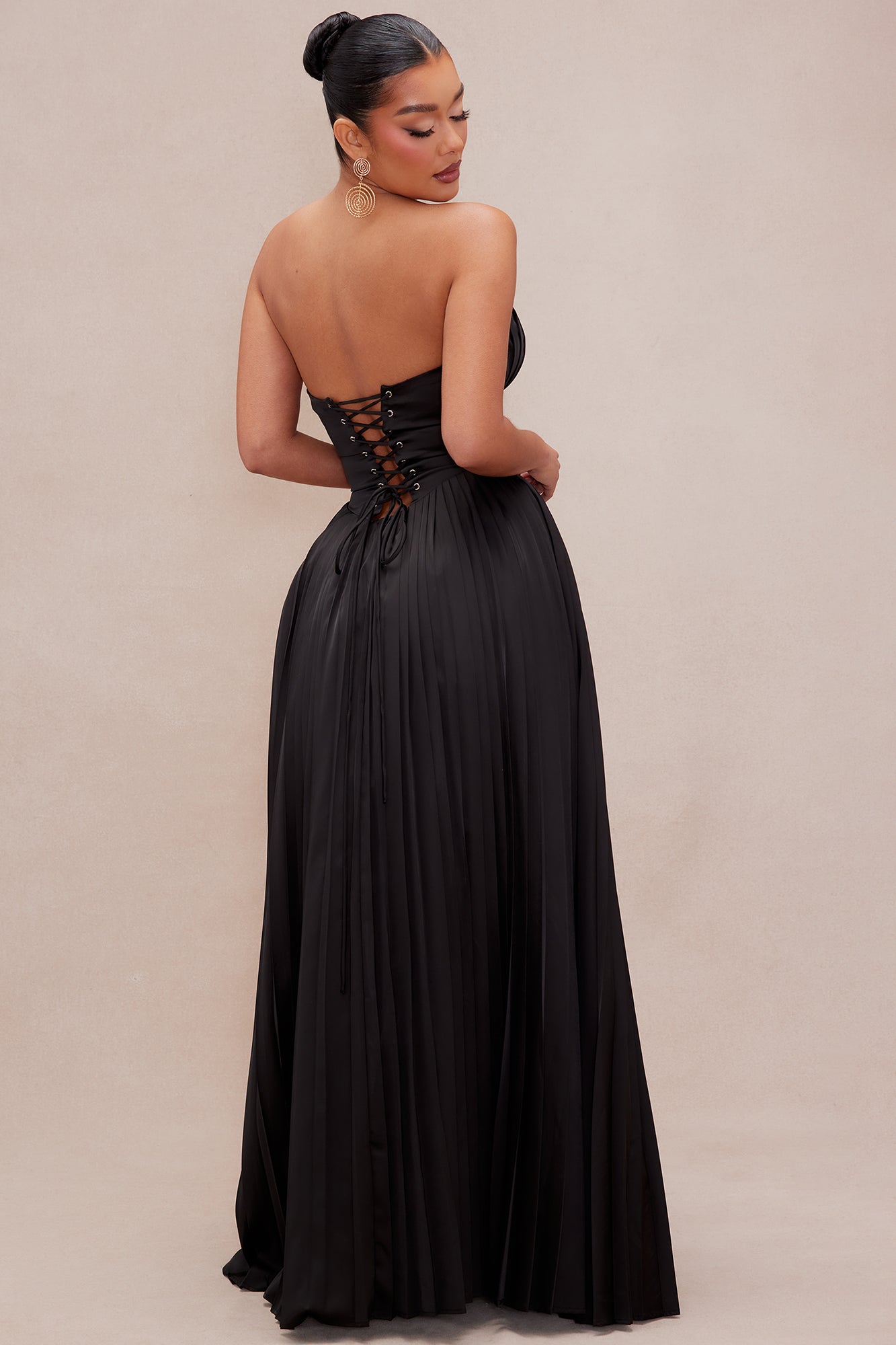 Addison Satin Gown - Black