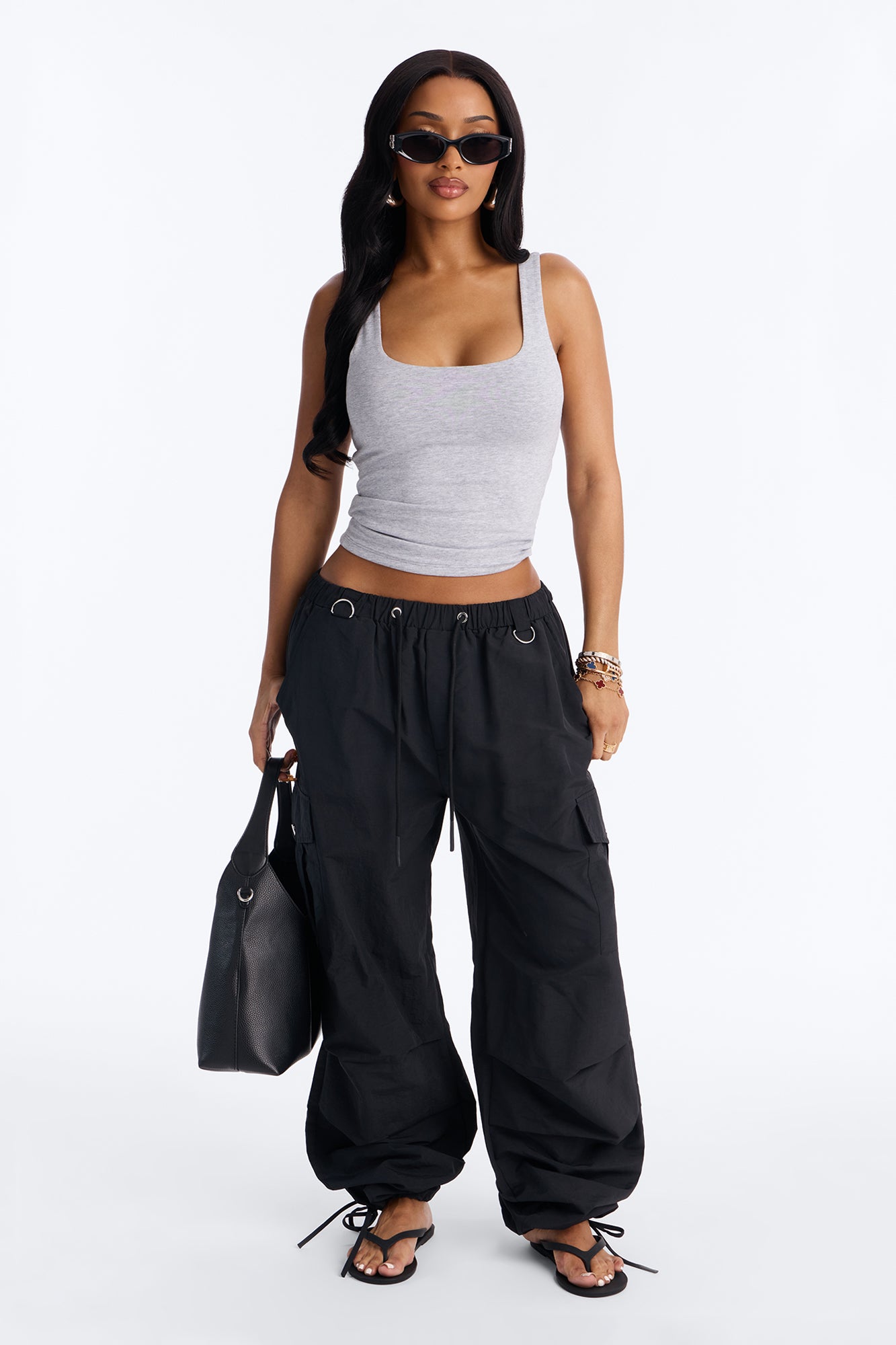 Everyday Double Lined Basic Tank Top - Heather Grey