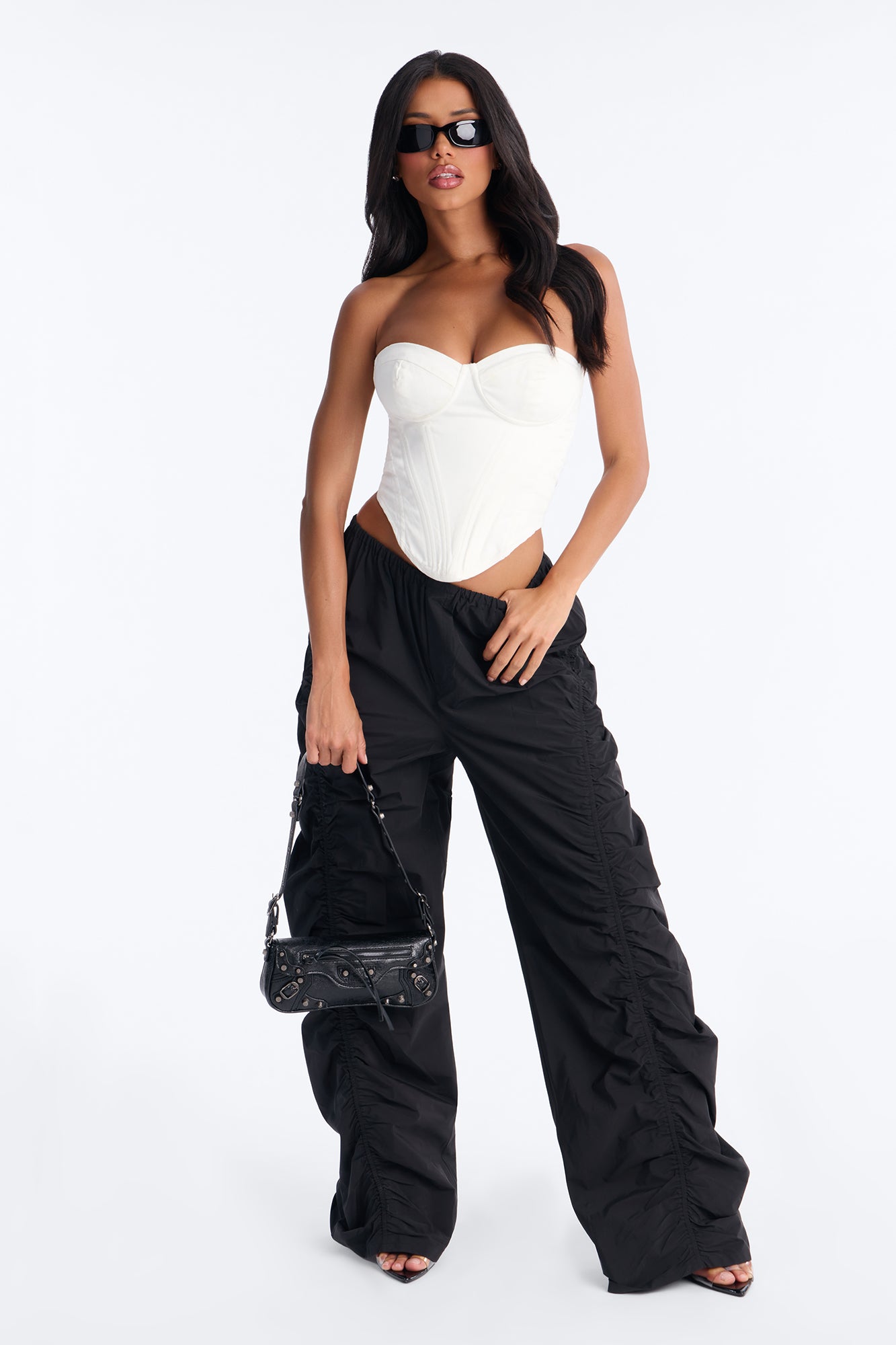 Bae For Tonight Denim Corset Top - White