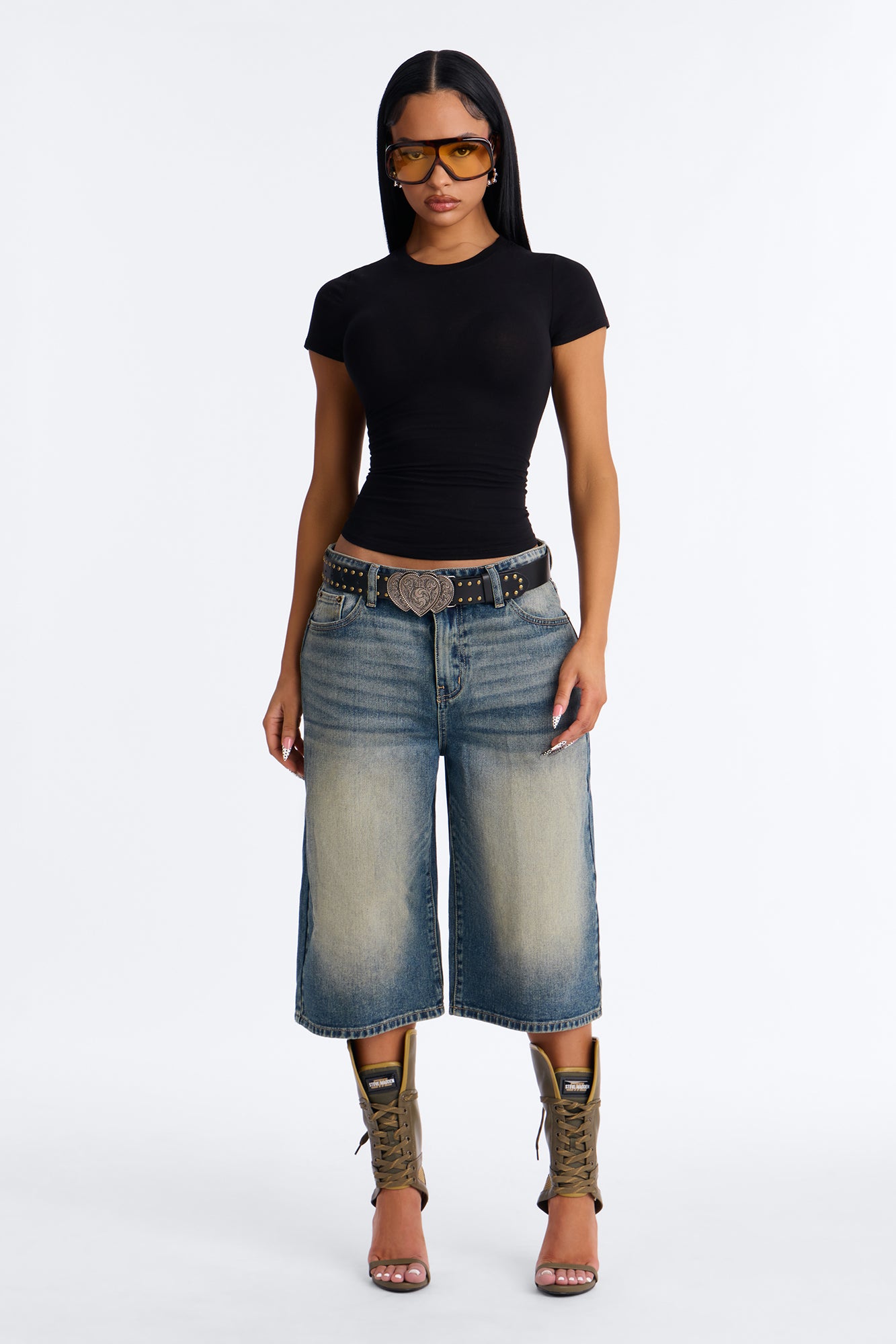 Eileen Basic Short Sleeve Top - Black
