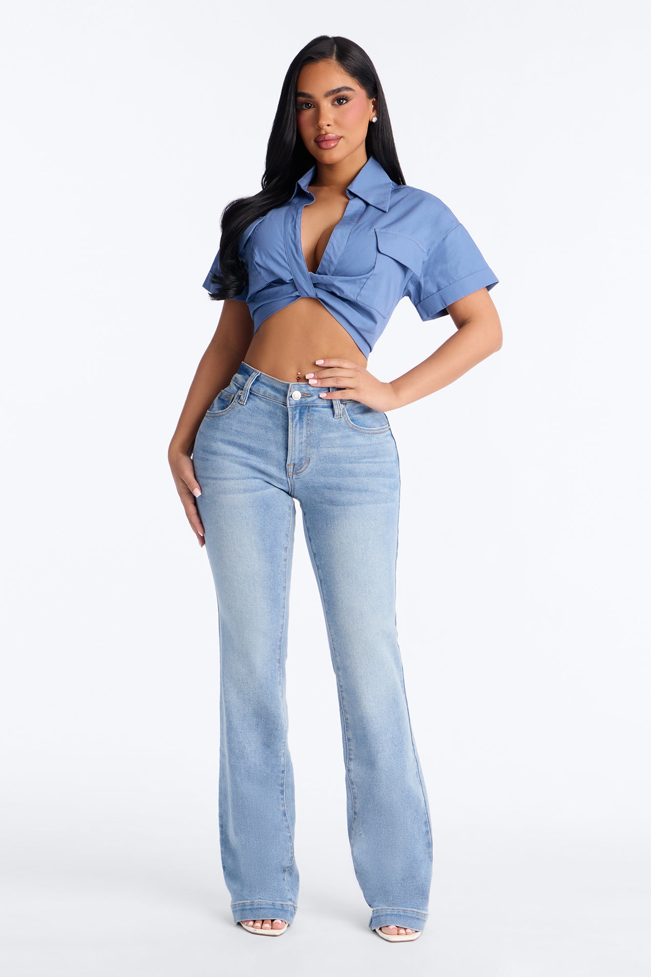 Columbia Lean Low Rise Stretch Bootcut Jeans - Light Wash